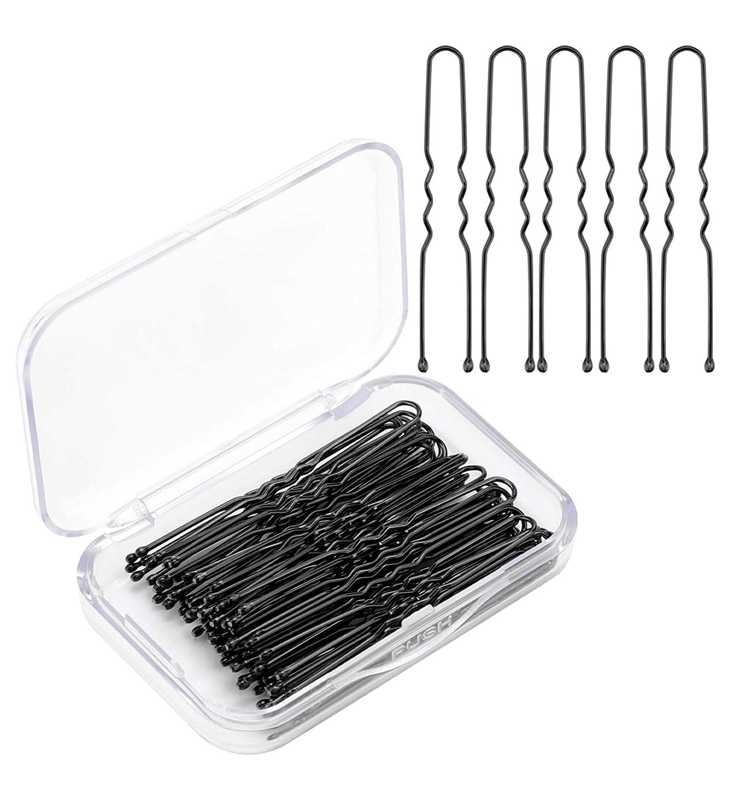 AIEX 50pcs U Shape Hair Pins Set | Secure Hold Clips for Women & Girls | Perfect for Hair Salons | Black Hair Accessories - Buy Online on GoSupps.com