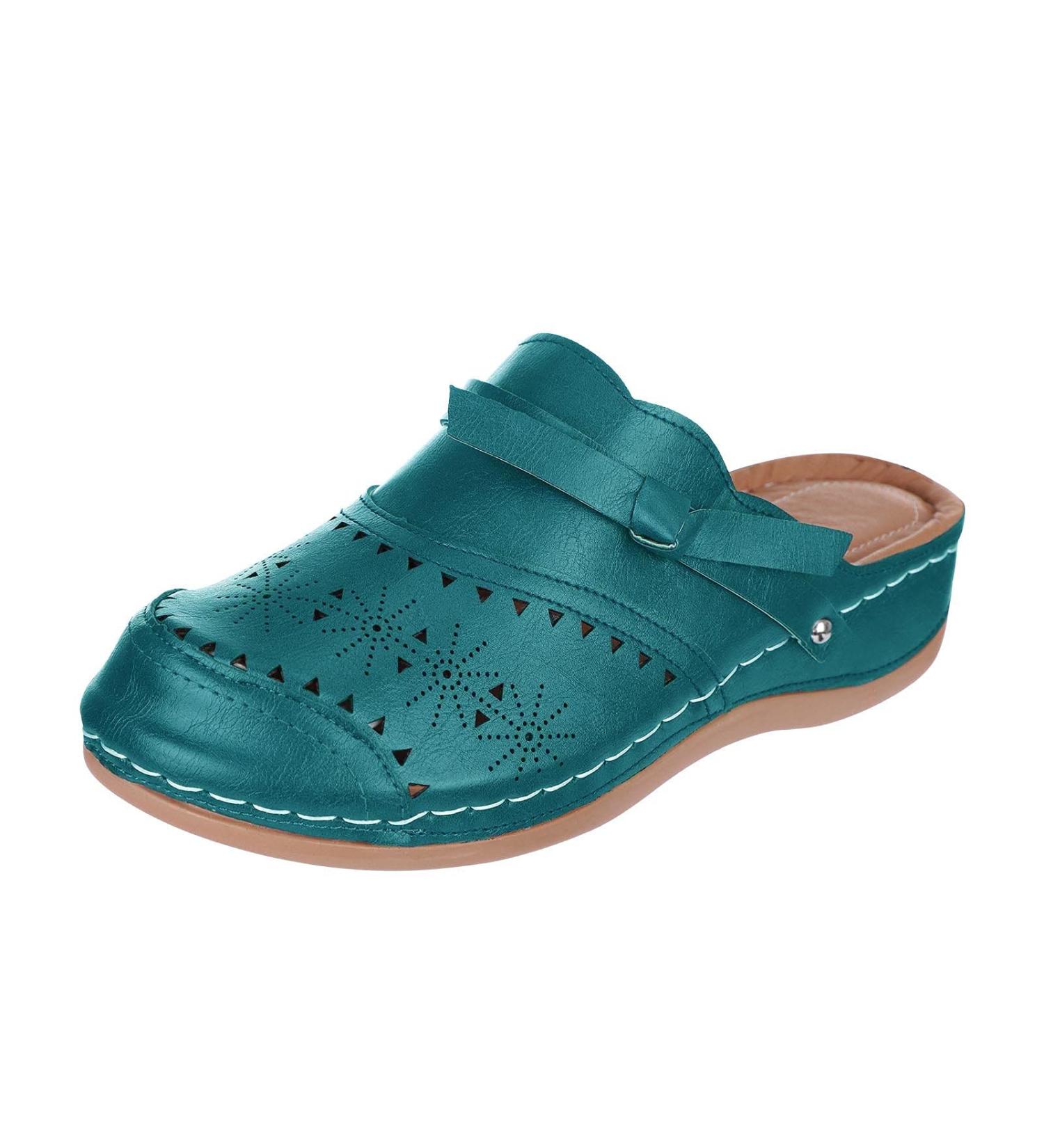 Buy XTZYGLFD Women's Heel Spur Slip-On Wedges - Summer Open Toe Beach Sandals - Breathable Festival Shoes - Green Size 6.5 UK - Buy Online on GoSupps.com