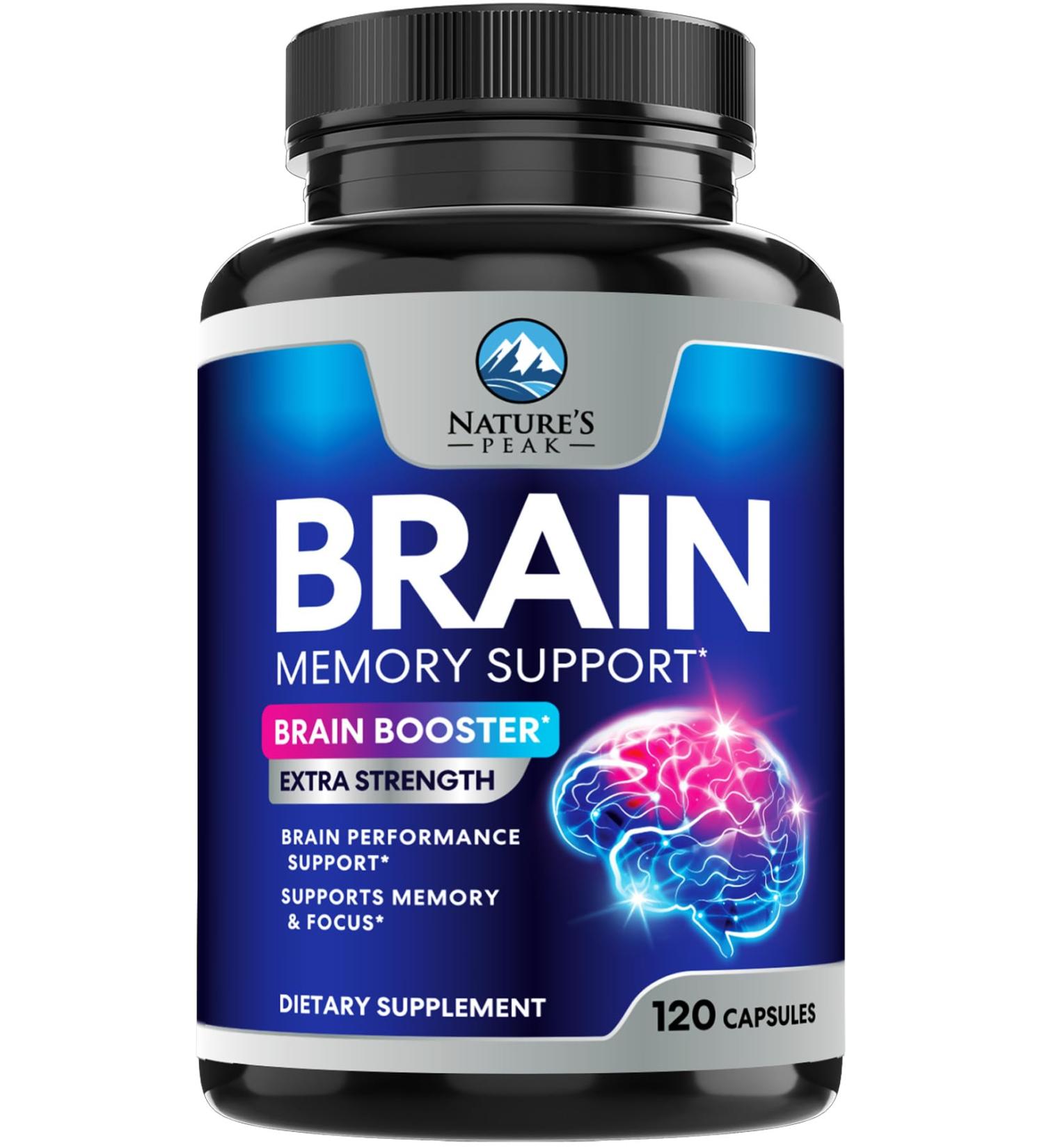 Brain Memory Supplement - 3X Strength Nootropics for Concentration Clarity & Focus Support - Brain Health Cognitive Vitamins with Bacopa Phosphatidylserine & DMAE Brain Booster Pills 120 Capsules 120 Count (Pack of 1) - Buy Online on GoSupps.com