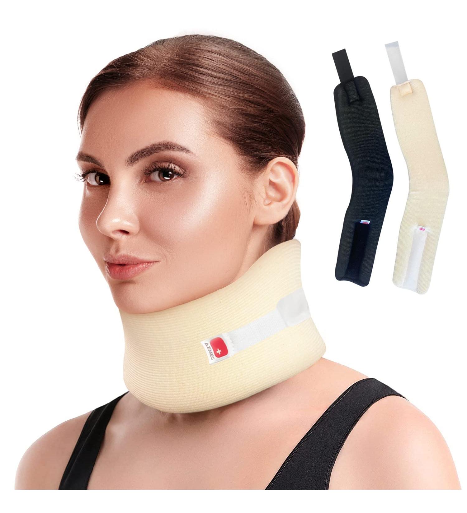 Universal Narrow Neck Brace Support - Soft Foam Cervical Collar for Neck Pain Relief | Adjustable Velcro Strap | Stabilizes Vertebrae | 2 Inch Beige | Ideal for Men & Women - Buy Online on GoSupps.com