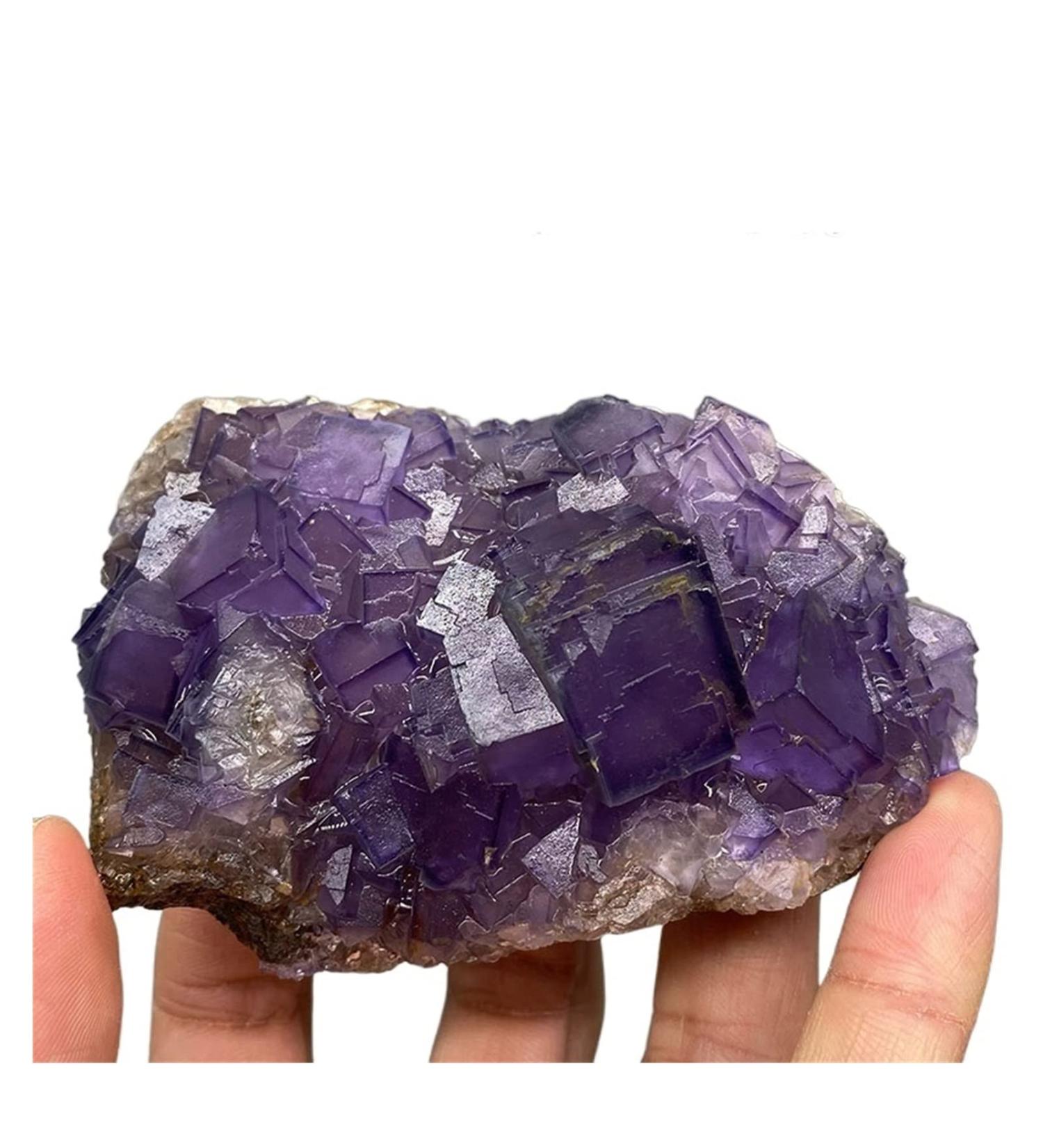 Natural Crystal Rough Natural Purple Stepped Fluorite Cluster Mineral specimens Gem Level Stones and Crystals (Size : 5) - Buy Online on GoSupps.com