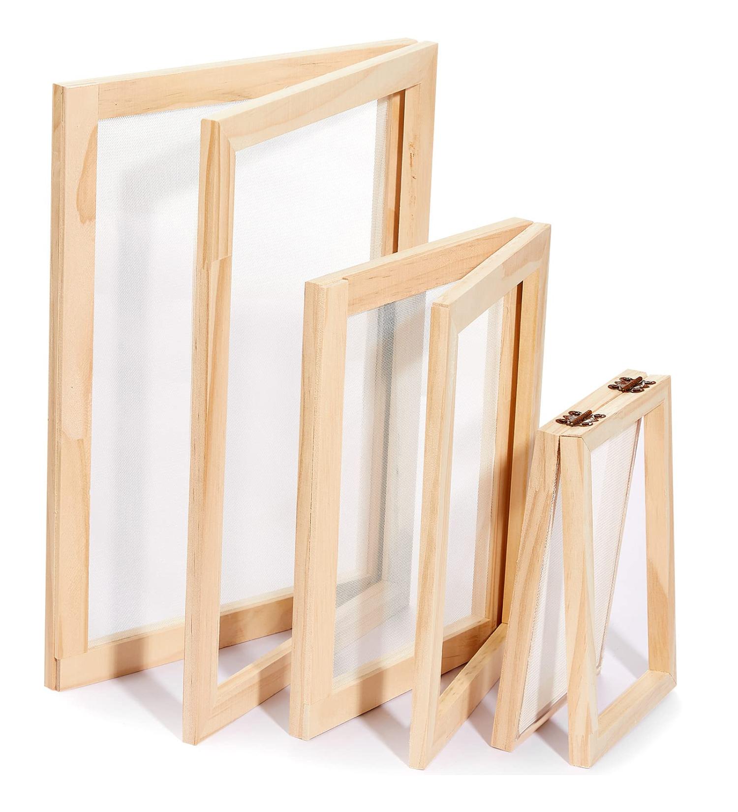 Honoson Paper Making Mould Kit - 3 Pieces Wooden Frames for DIY Paper Craft - 3 Sizes (5 x 7, 7.5 x 9.8, 9.8 x 13 Inches) - Buy Online on GoSupps.com