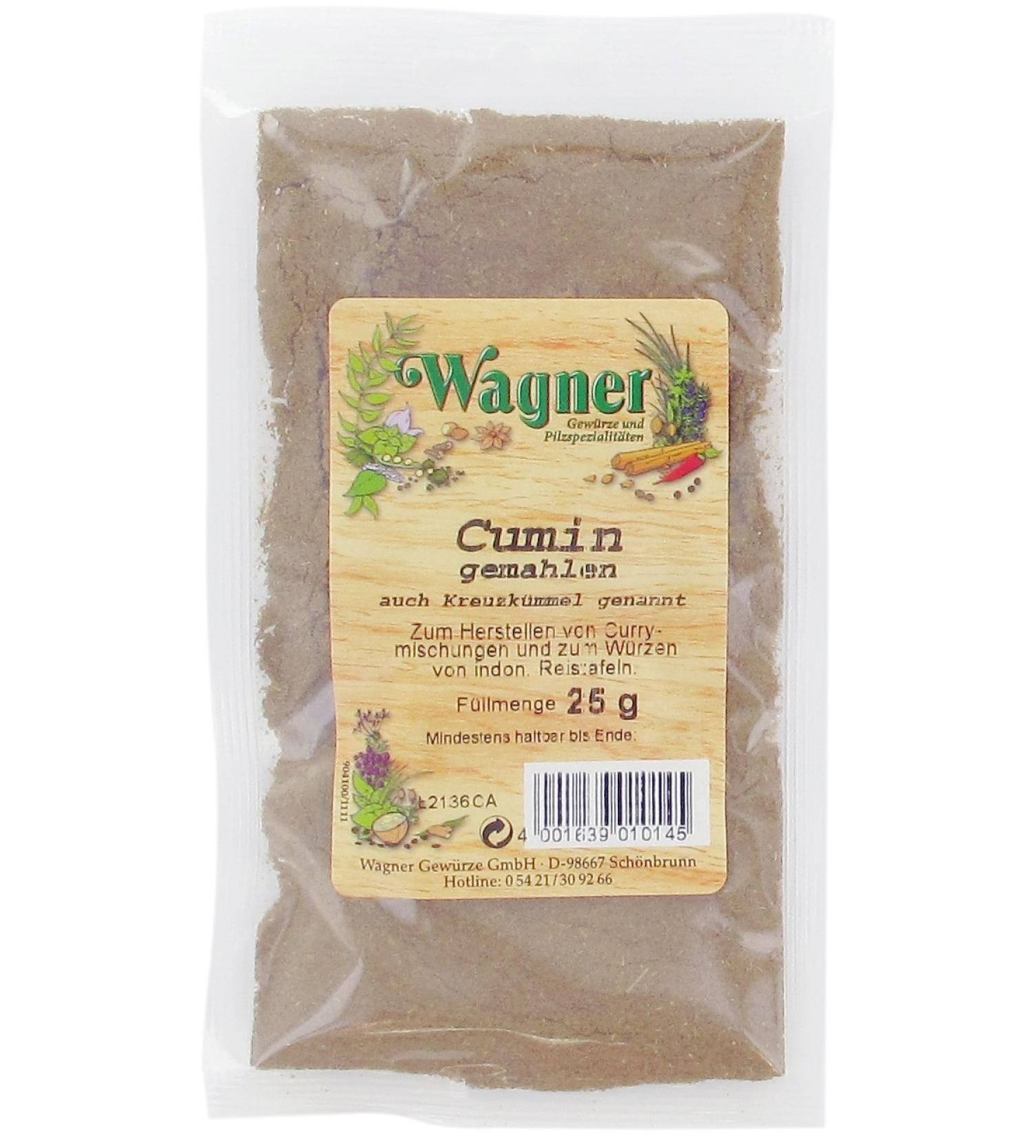 Wagner Spices Cumin ground pack of 4 (4 x 25 g)
