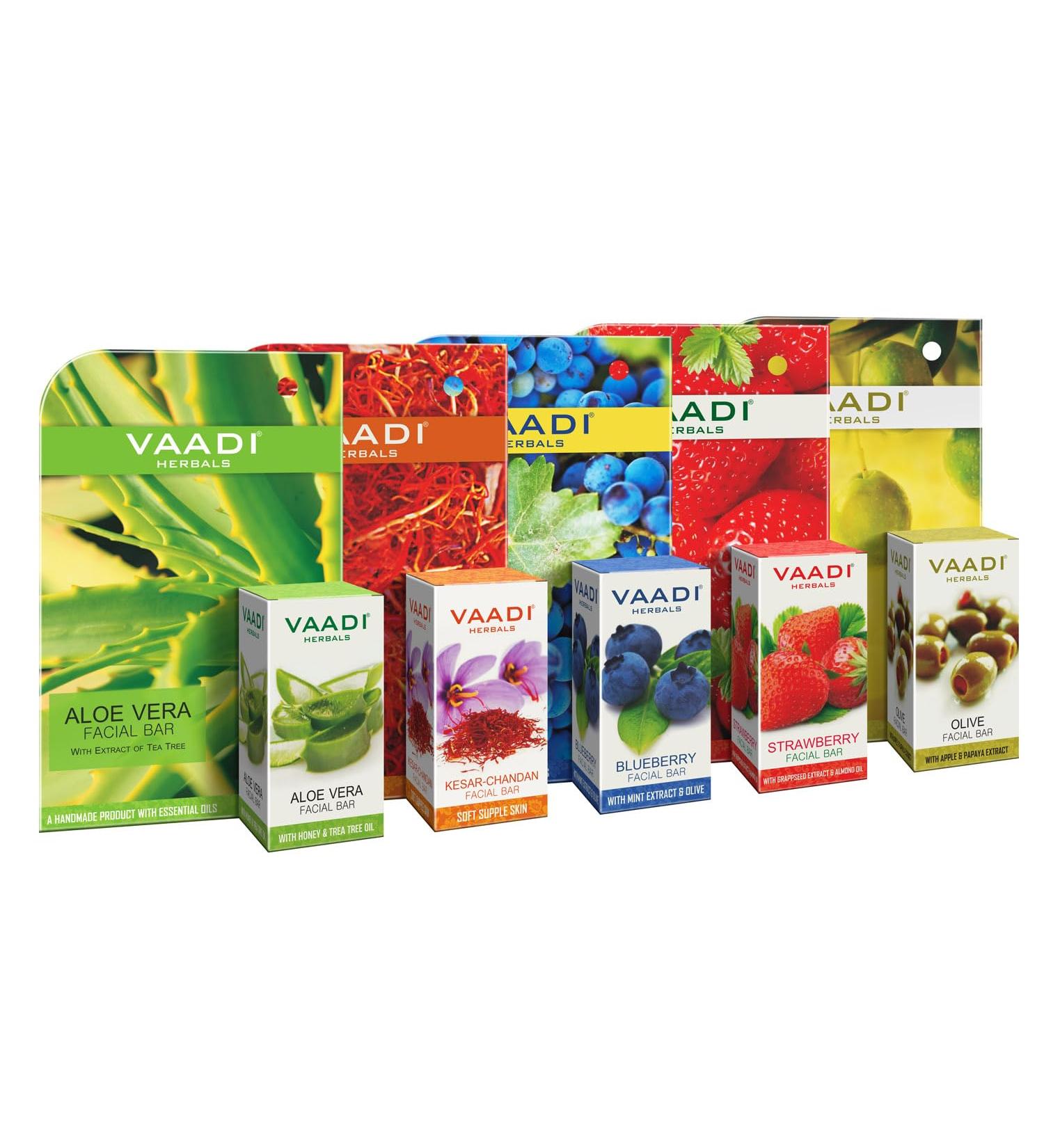 Vaadi Herbals Assorted Facial Bars - 25g (Pack of 5) | Premium Natural Skincare for Glowing Skin | International Shipping Available - Buy Online on GoSupps.com