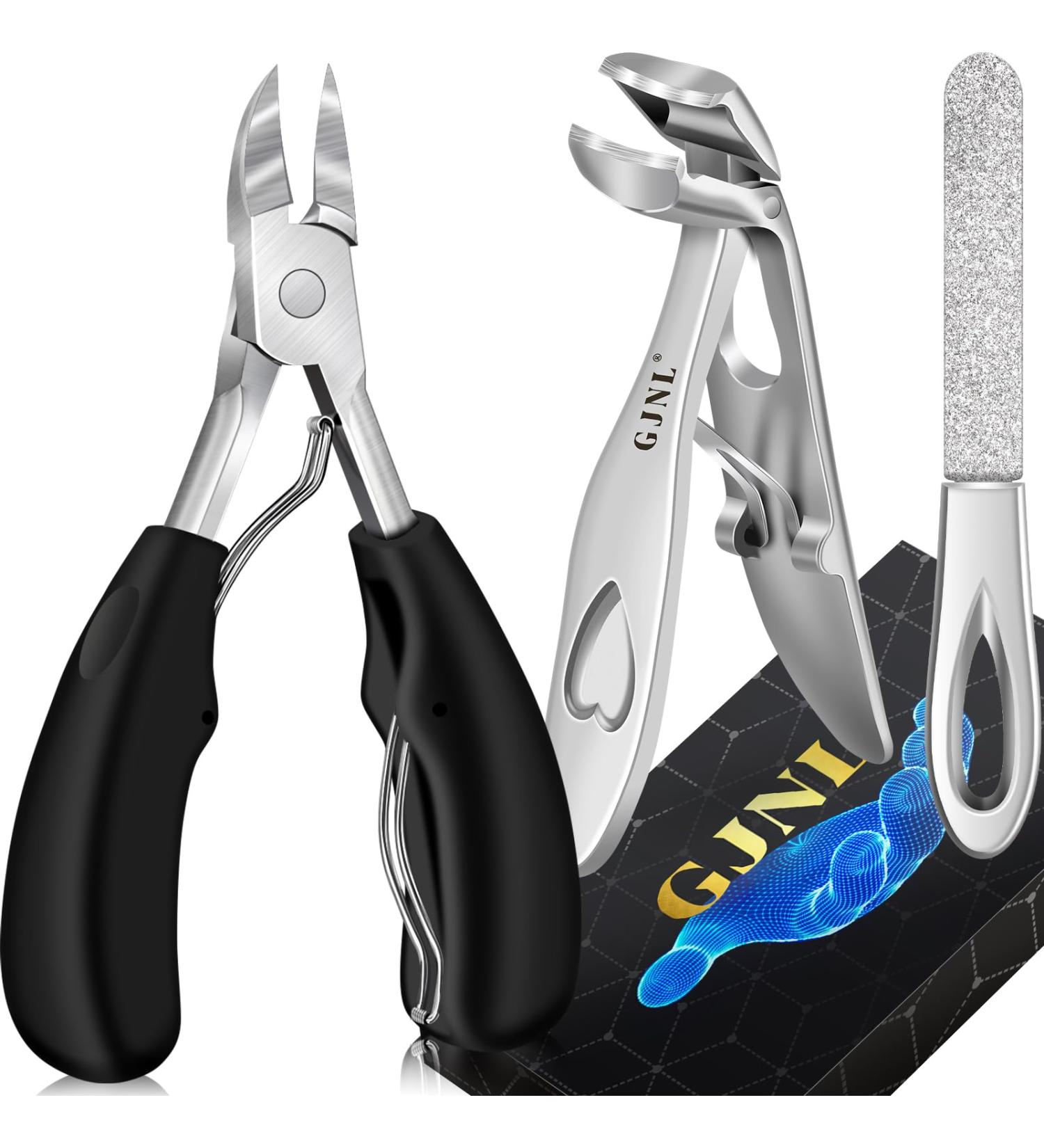 Professional Toenail Clippers for Thick Nails - Ergonomic Design, Wide Jaw & Sharp Blade - Heavy Duty Toe Nail Clippers for Seniors - Gifts for Men & Women - Buy Online on GoSupps.com