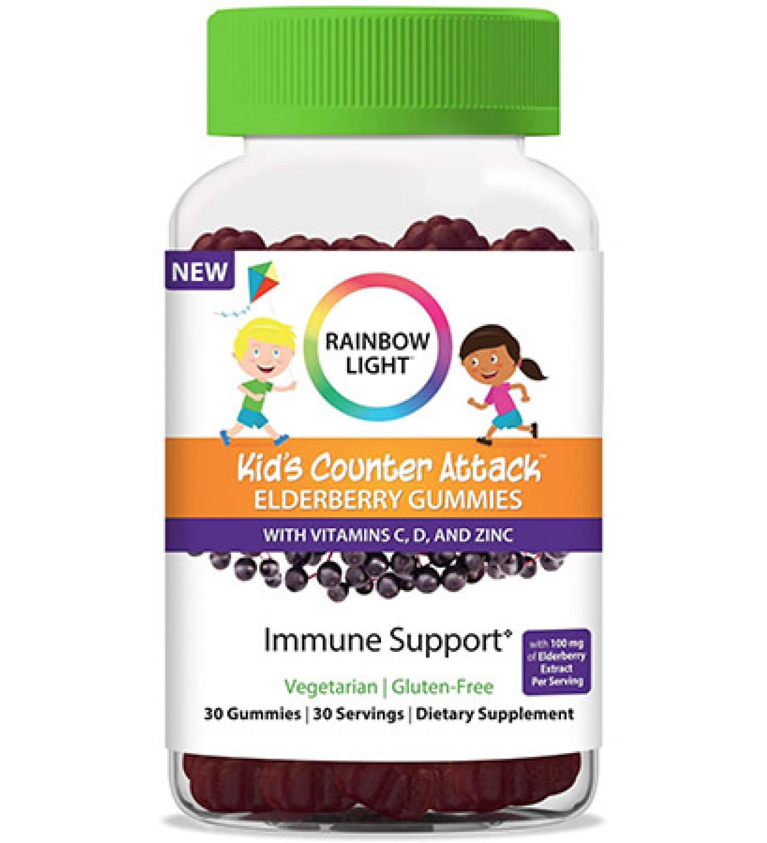 Rainbow Light Kids Elderberry Gummies - 30 Count | Immune Support - Buy Online on GoSupps.com