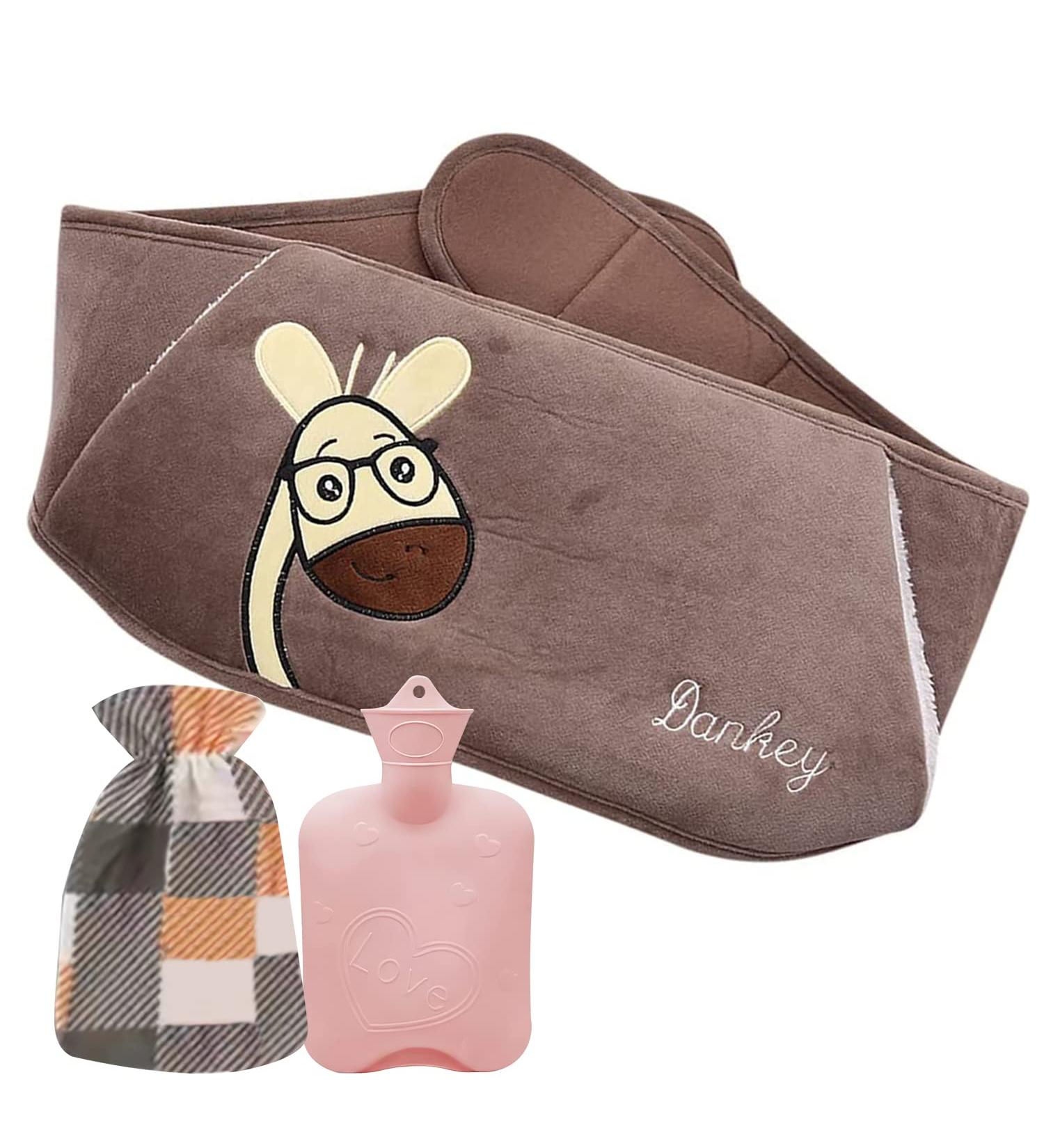 Soft Plush Hot Water Bottle with Cover for Neck, Shoulder, Back, Legs - Hand Waist Warmer - Buy Online on GoSupps.com