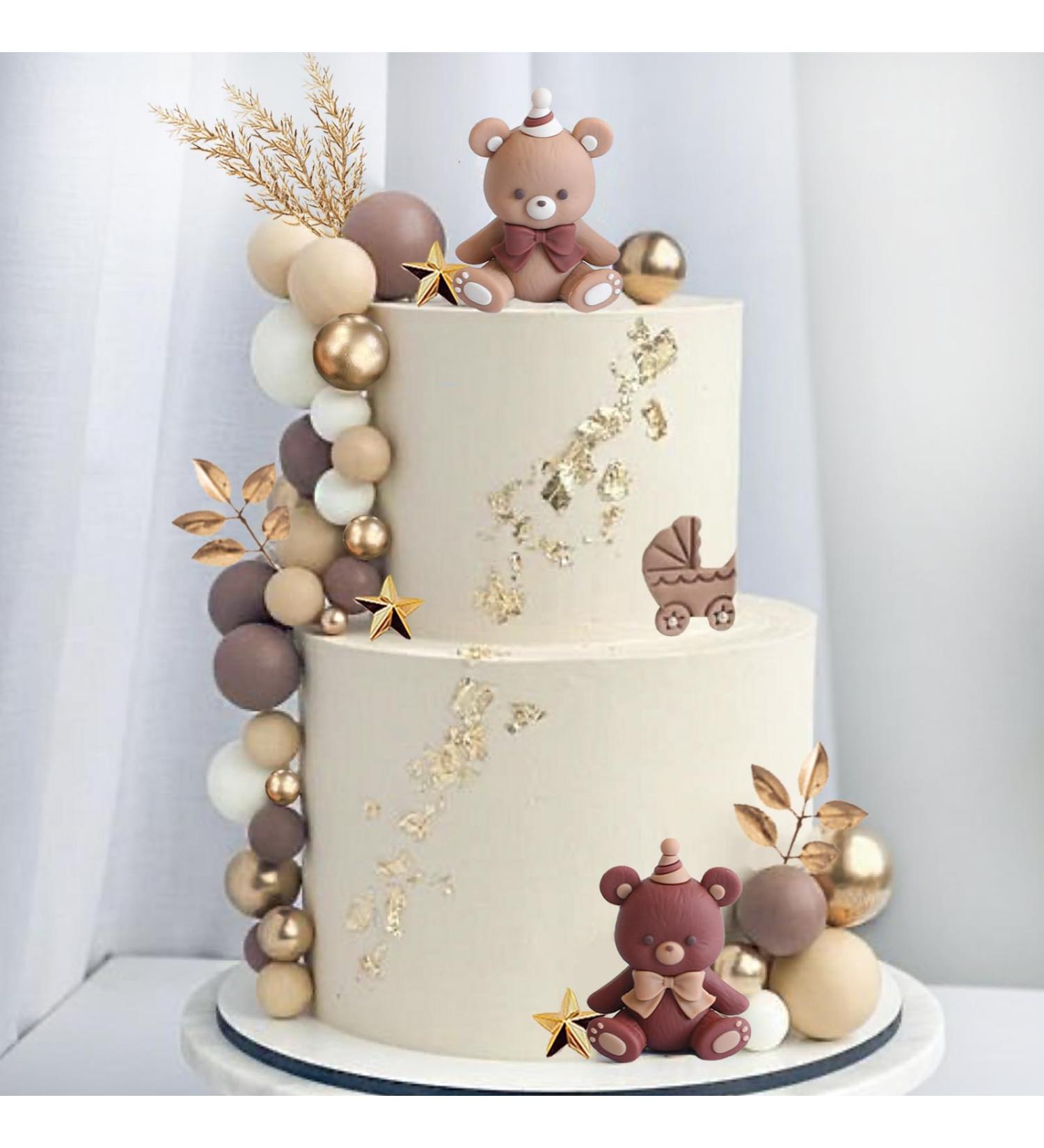 42Pcs Bear Balls Cake Toppers Mini Teddy Bear Cake Decorations Boho Cake Toppers Pearl Ball Cake Toppers for Boy Girl Baby Shower Birthday Gender Reveal Wedding Party Supplies - Buy Online on GoSupps.com