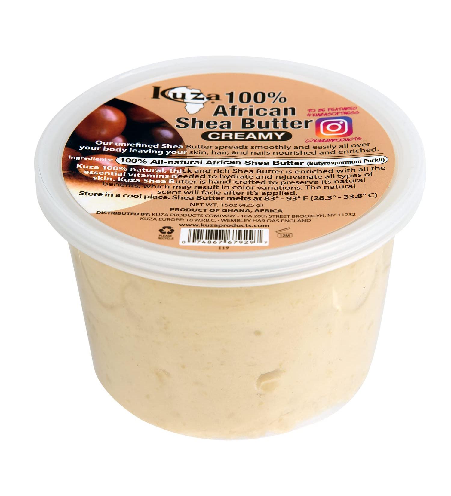 Buy Kuza 100% African Shea Butter Creamy 15oz - Premium Moisturizer for Skin and Hair | International Shipping Available - Buy Online on GoSupps.com