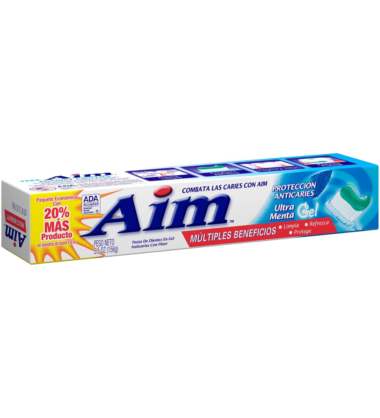 AIM Cavity Protection Gel Toothpaste Mint - 6 oz - 2 Pack | Buy Internationally for Stronger Teeth & Fresh Breath - Buy Online on GoSupps.com