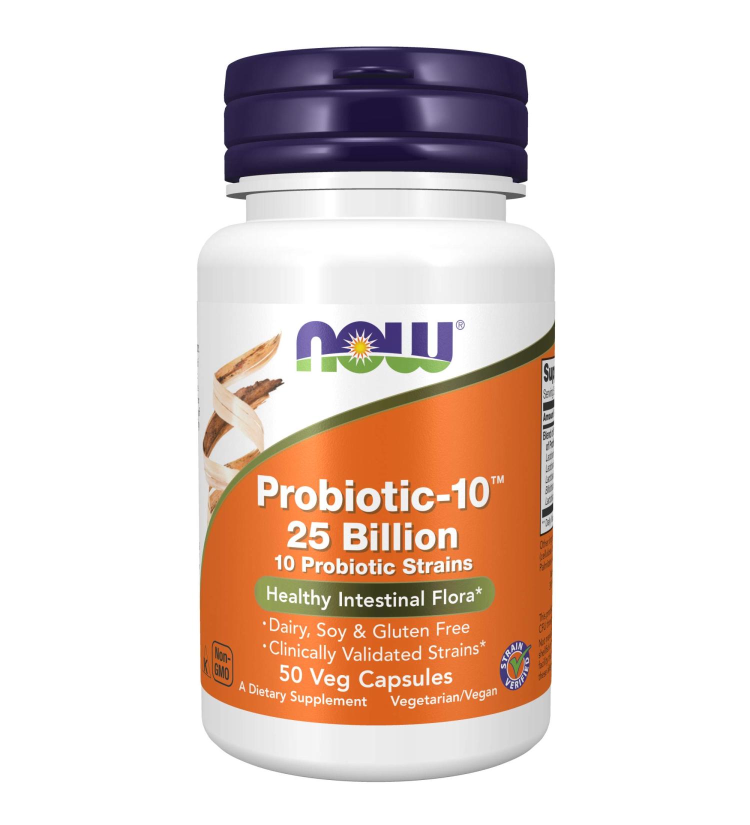 Now Foods Probiotic-10 25 Billion - 50 Veg Capsules | Premium Digestive Support - Buy Online on GoSupps.com