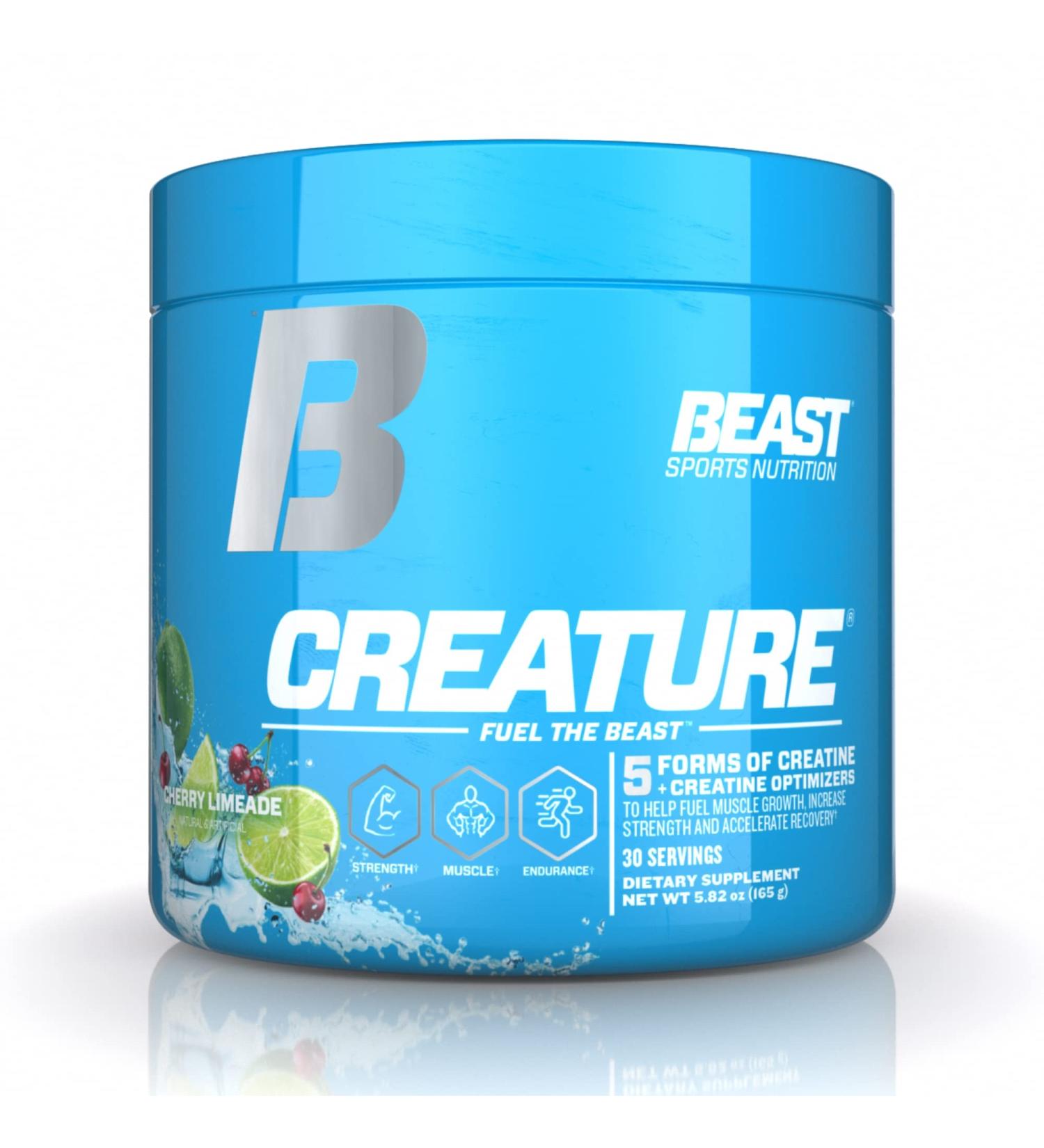 Beast Sports Nutrition Creature - Cherry Limeade (30 Servings) | 5 Forms of Creatine for Strength, Endurance & Recovery - Buy Online on GoSupps.com