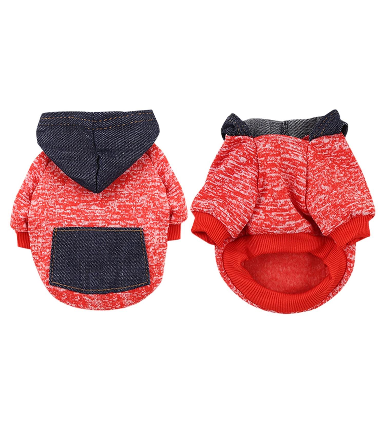 Waterproof Winter Dog Coat - Warm Jacket & Fleece Sweater for Puppies & Small Dogs - Autumn Pet Clothing (1107debkb-Red L) - Buy Online on GoSupps.com