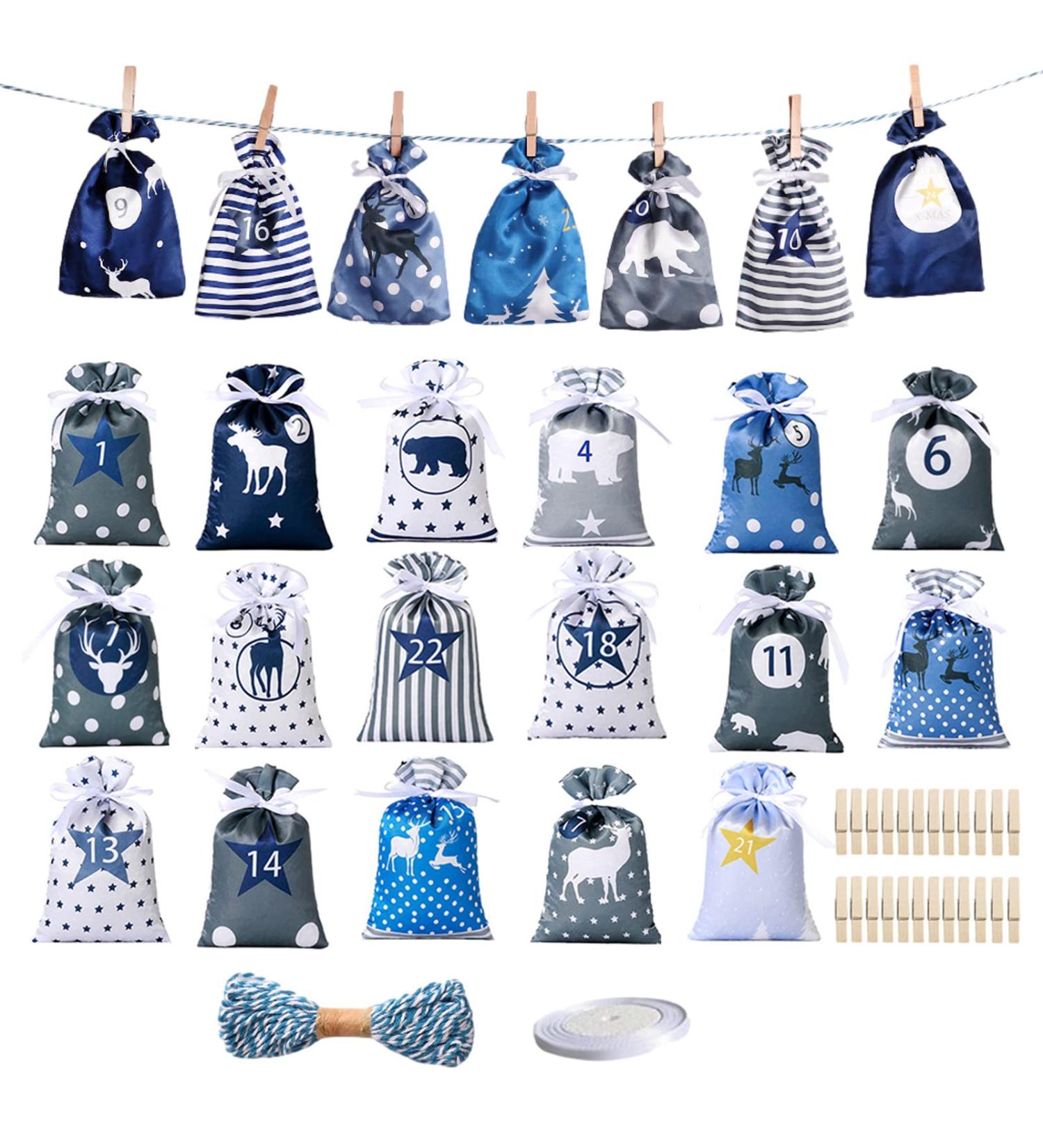 5 Pcs Calendar Pouch - Cute Advent Calendar Gift Drawstring Bag Hanging Satin Bags with Drawstring Gift Wrap Gift Bag Set Reusable for Wall Home Holiday Decor Gyouza 5 Pcs 10*14cm - Buy Online on GoSupps.com