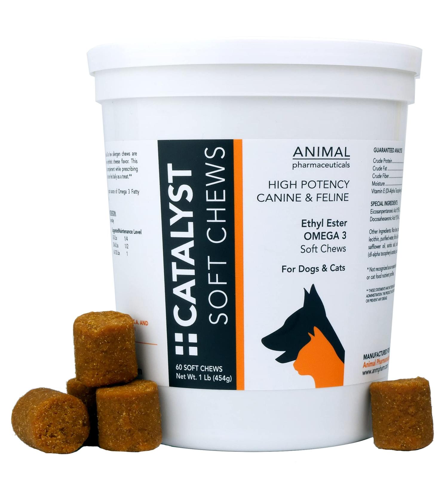 Animal Pharmaceuticals Catalyst+ Omega 3 Fish Oil Soft Chews for Dogs & Cats - Allergy & Shedding Supplement - 60ct - Buy Online on GoSupps.com