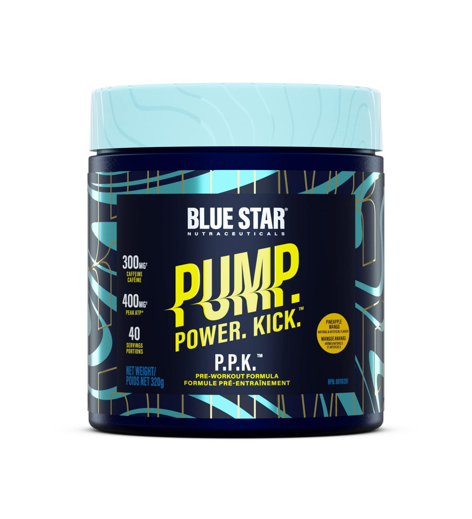 Blue Star Nutraceuticals P.P.K. Pre Workout Supplement - Energy Booster Nitric Oxide NO2 Booster Muscle Pumps & Hydration Support - Works After 1 Serving - 40 Servings (Pineapple Mango) - Buy Online on GoSupps.com