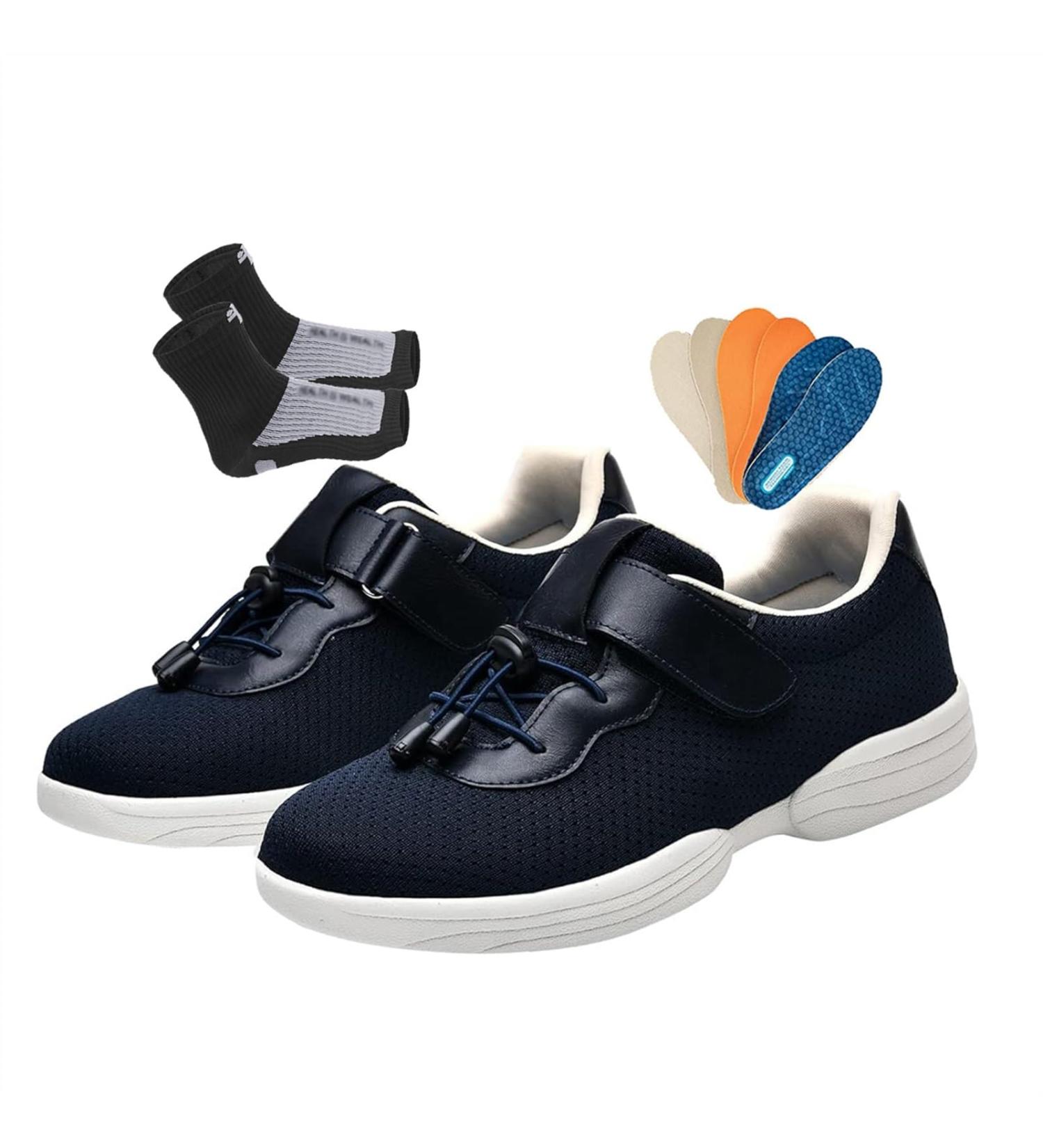 Buy Diabetic Shoes for Women - Wide Adjustable Air Cushion Sneakers for Arthritis & Edema | Comfortable Footwear for Swollen Feet & Hammertoe - Size 7 Blue - Buy Online on GoSupps.com