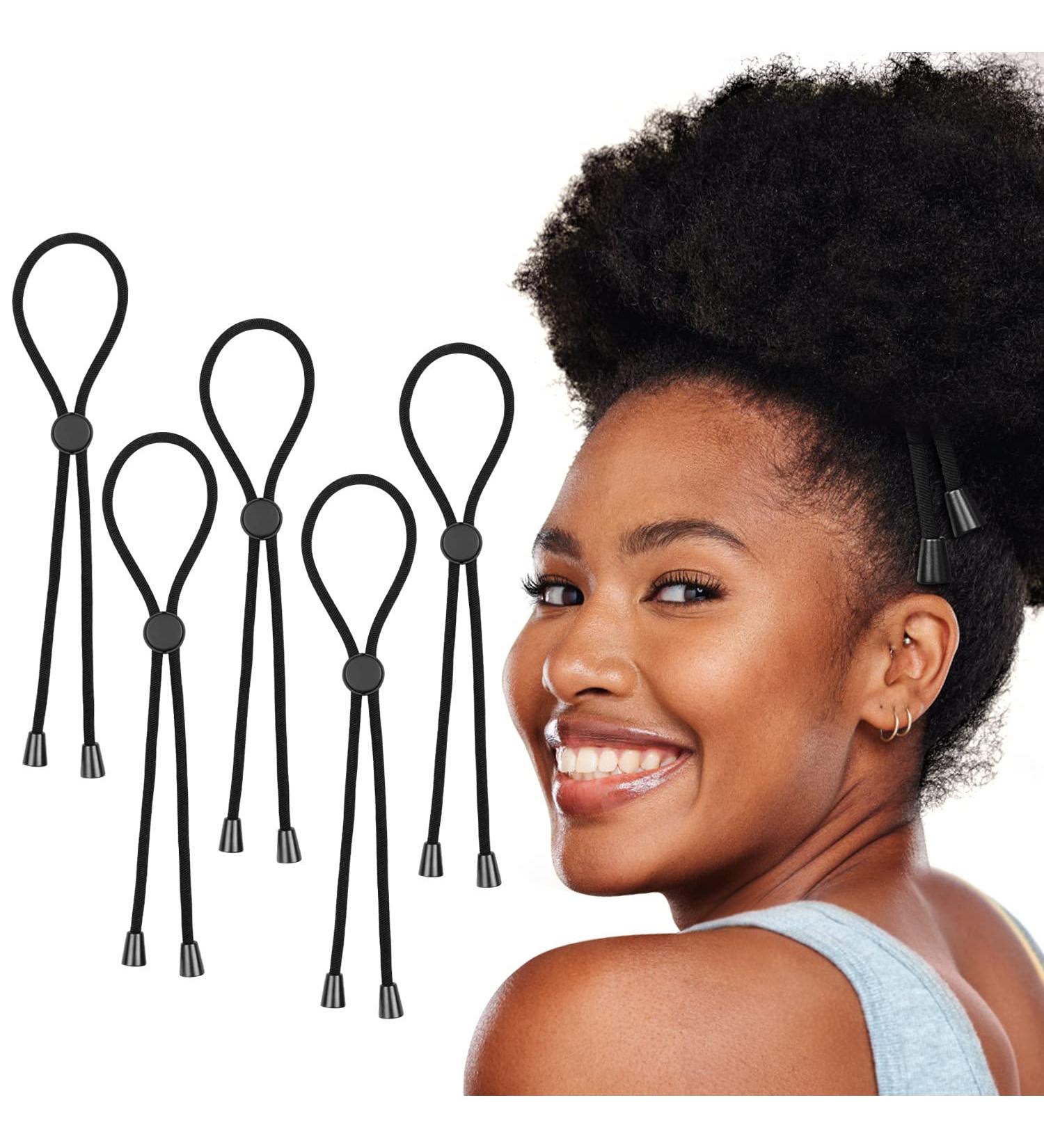 5Pcs Adjustable Hair Tie Puff Cuff for Black Women | Curly Hair Accessories | Afro Loc Puff Hair Tie Set - Buy Online on GoSupps.com