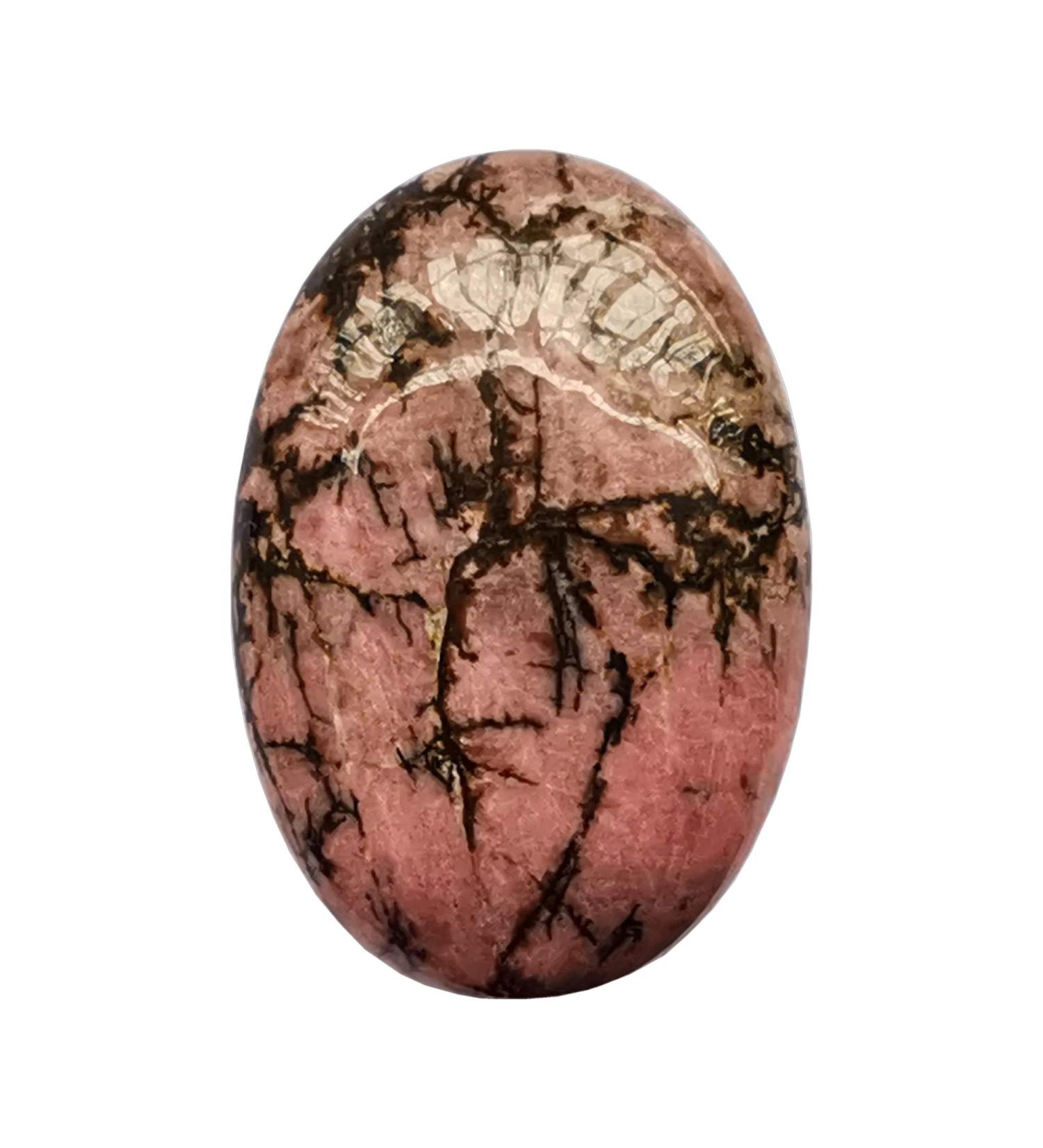 Manekieko Natural Rhodonite Worry Stones | Oval Palm Healing Crystal for Spa & Energy Massage - Shop Internationally - Buy Online on GoSupps.com