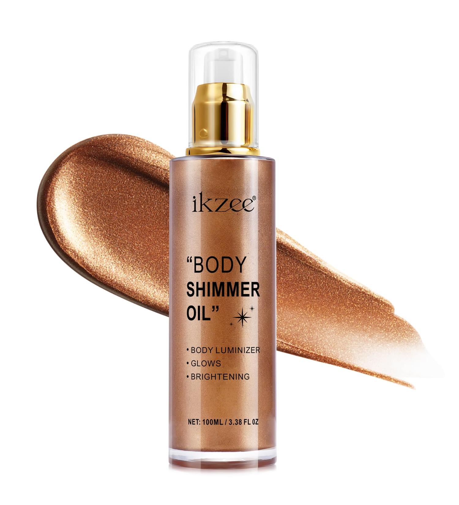 Body Shimmer Oil - Long Lasting Highlighter & Luminizer for Face & Body | Bronze & Glow | Shop Internationally - Buy Online on GoSupps.com