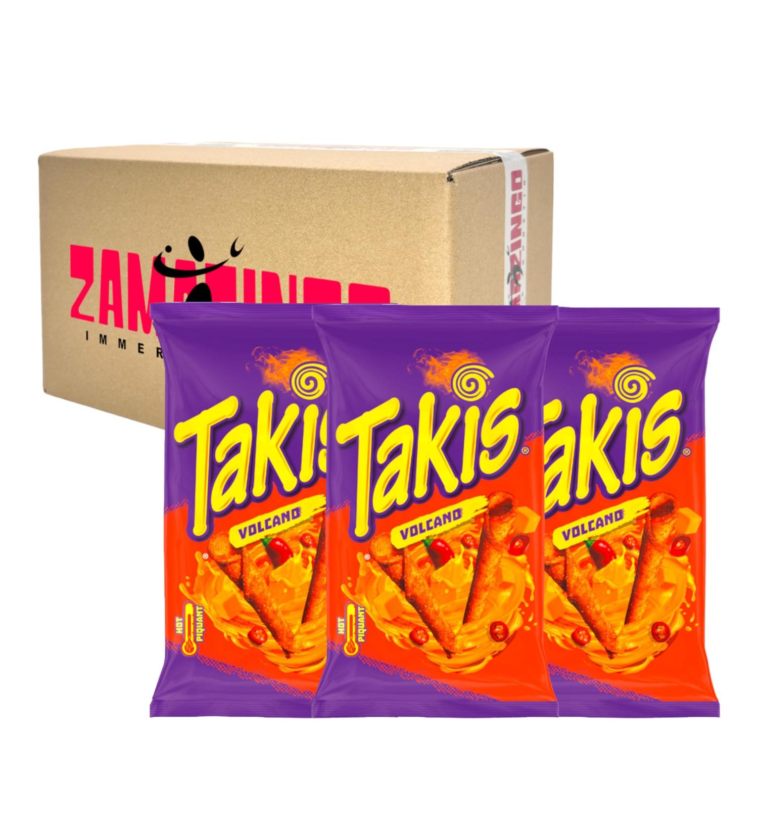 Takis Volcano Hot Maischips with cheese and chilli taste 100g |Crispy fried rolled snacks |Spicy and spicy |(Volcano 3 Series Pack) Volcano 100 g (3 pack)