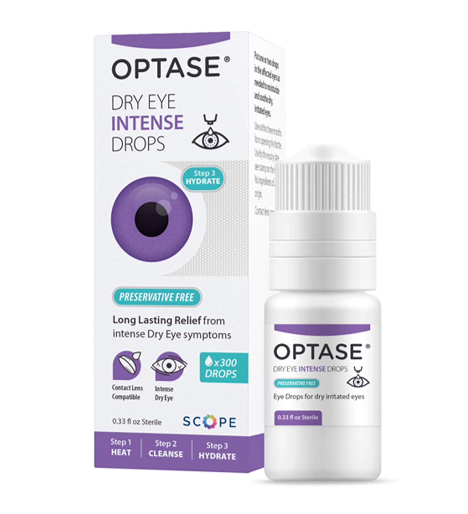 OPTASE Dry Eye Intense Drops - Preservative Free Artificial Tears for Severe Dry Eye Relief - .33 fl oz Multi-dose Bottle - Hydrate and Soothe Dry Eyes - 300 Doses - Buy Online on GoSupps.com