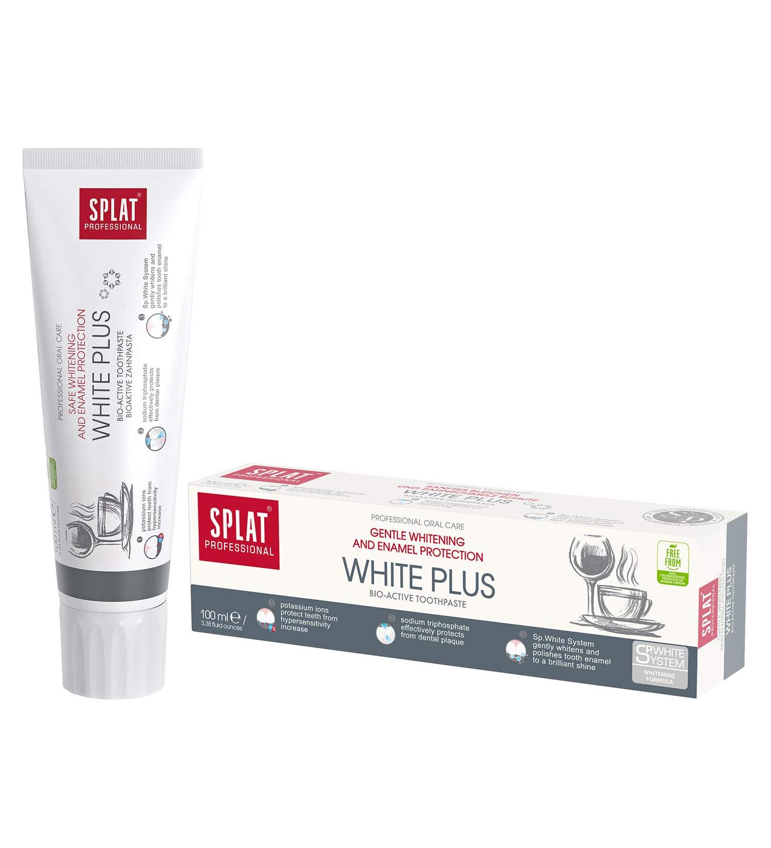 Splat White Plus Professional Toothpaste: Safe Whitening & Enamel Protection - Buy Online on GoSupps.com