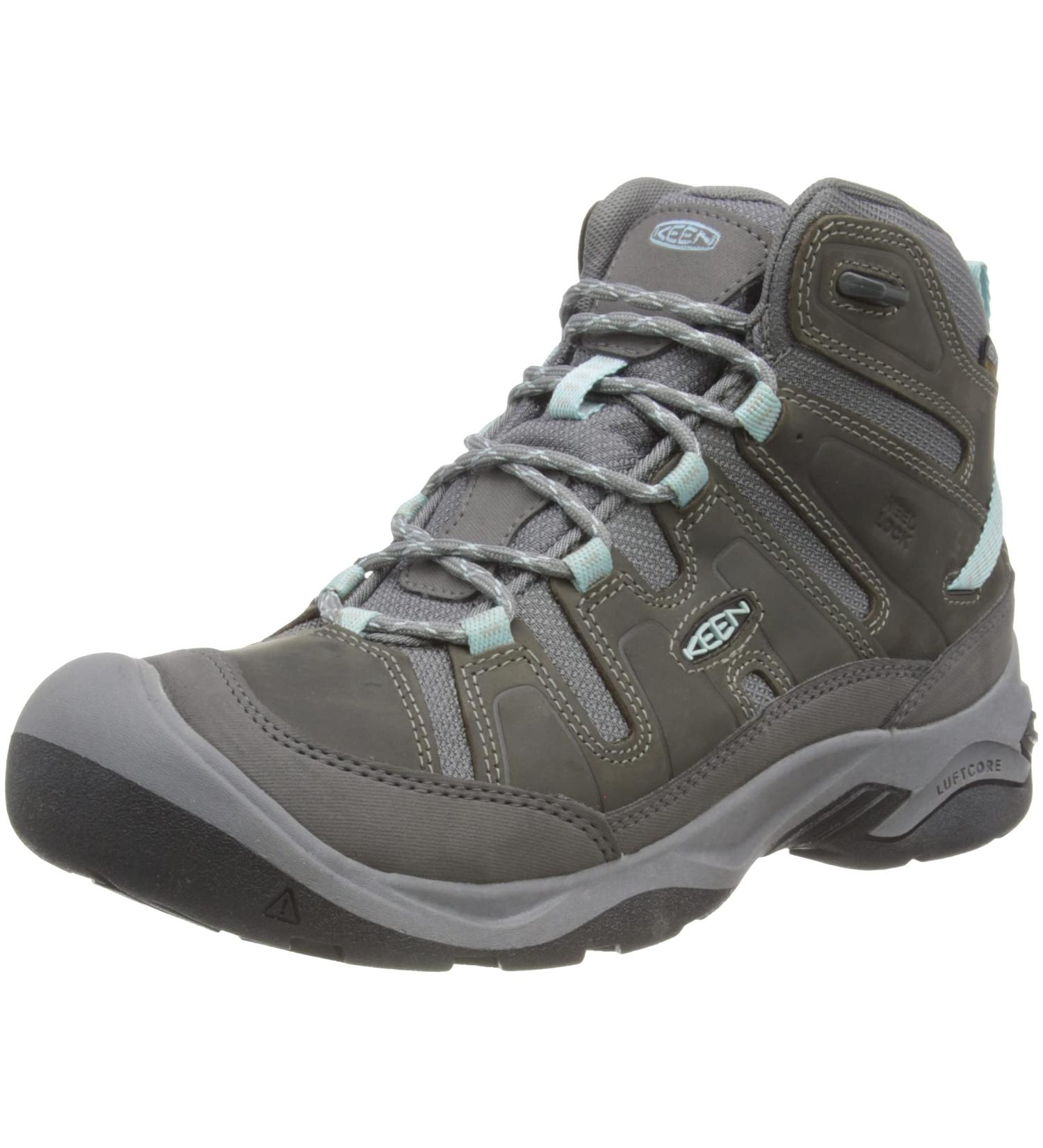 KEEN Women's Circadia Mid Waterproof Hiking Boots 9.5 Steel Grey/Cloud Blue - Buy Online on GoSupps.com