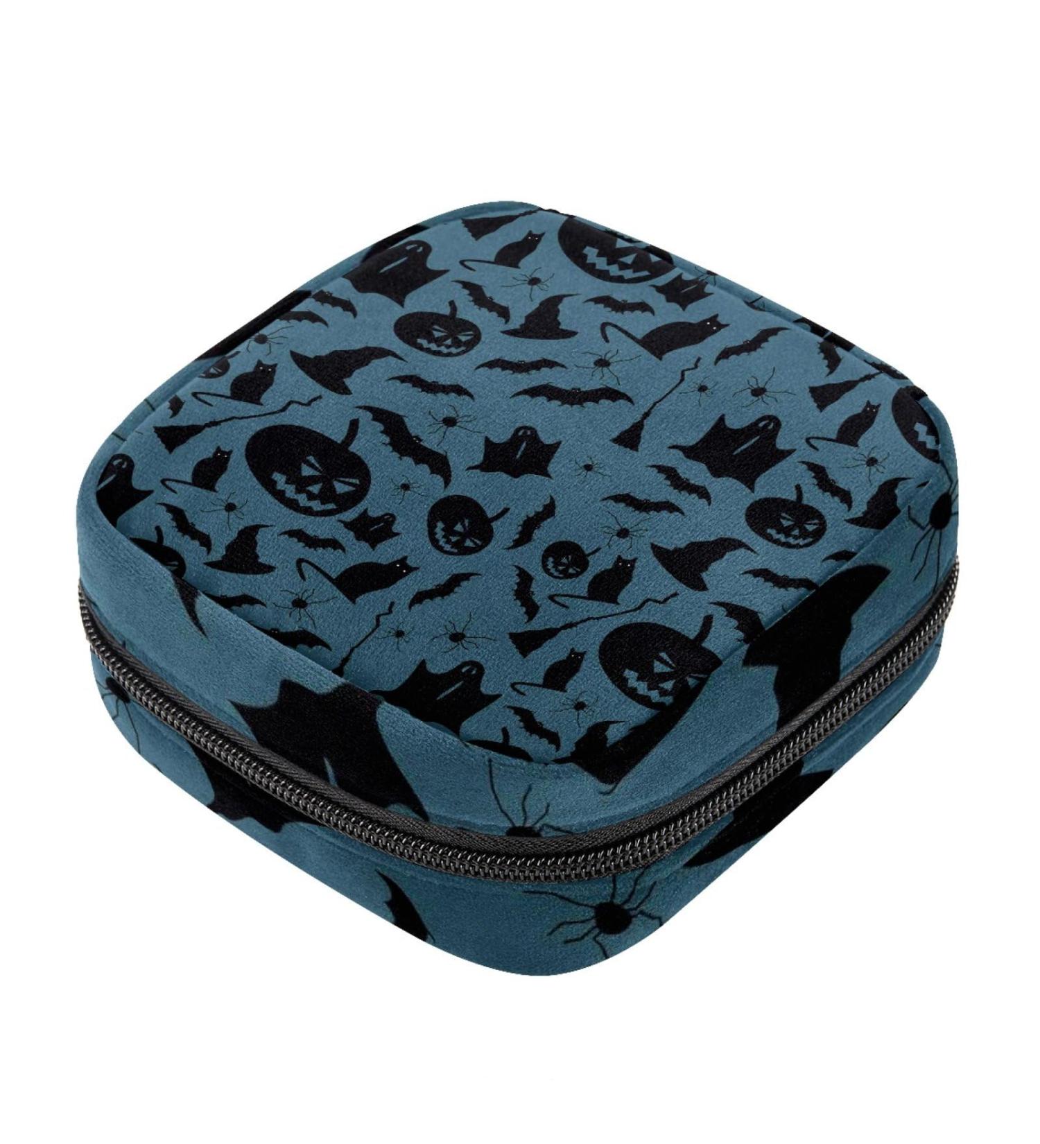 Halloween Pumpkin Bat Sanitary Napkin Storage Bag - Large Capacity Menstrual Cup Pouch for Girls - Travel Portable Makeup Organizer - Color 7 - Buy Online on GoSupps.com
