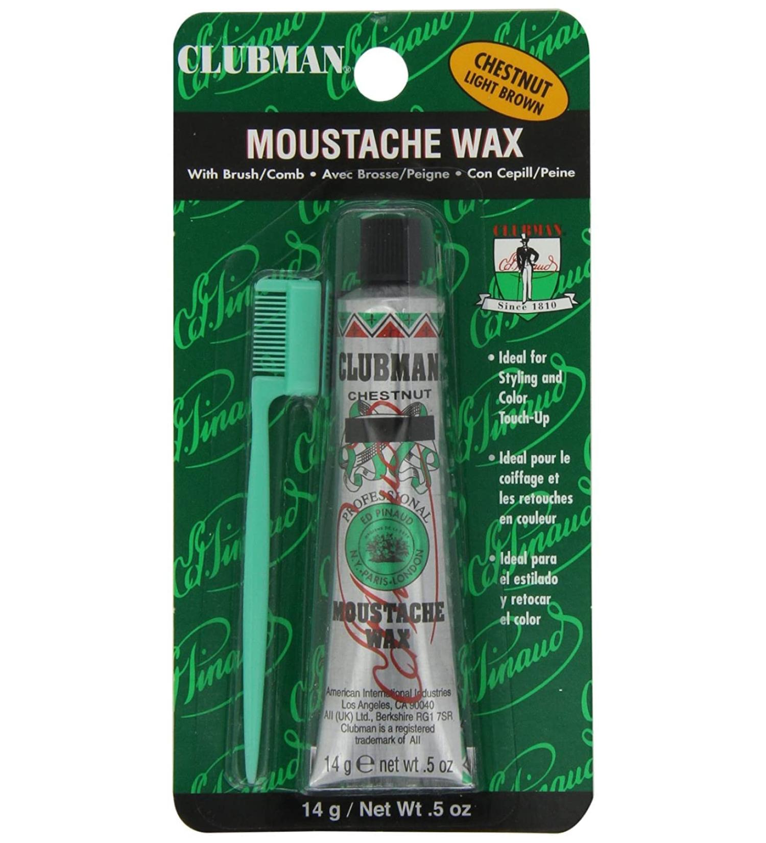 Clubman Moustache Wax Chestnut 0.50 oz - Pack of 6 - Buy Online on GoSupps.com