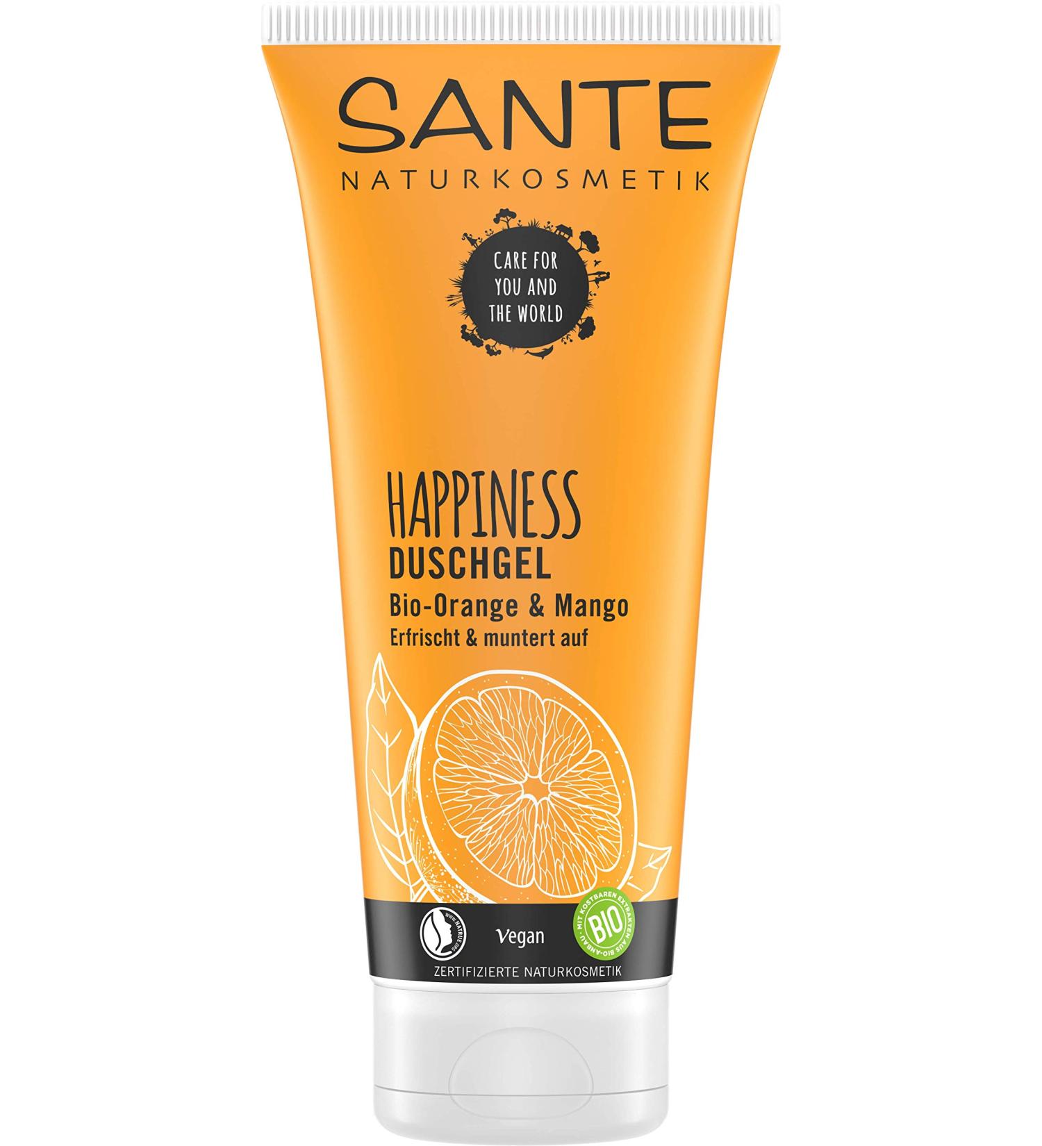 SANTE Natural Cosmetics Happiness Shower Gel - Tropical Fragrance & Intensive Moisture 200ml - Shop Internationally - Buy Online on GoSupps.com