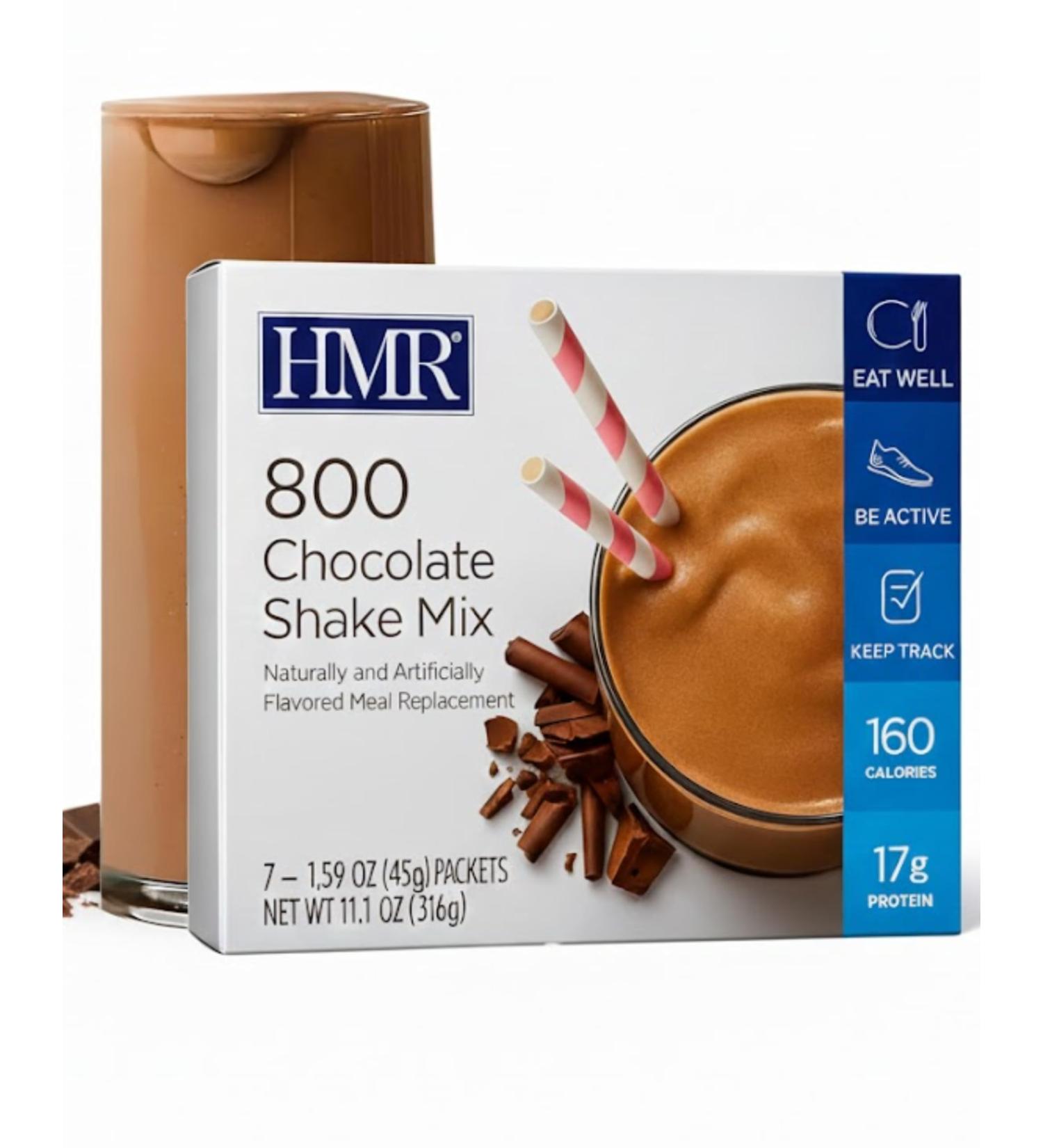 HMR 800 Shake Meal Replacement Mix | Chocolate Shake Powder to Support Healthy Weight Loss | 17g of Protein | Easy to Make | Low Calorie Food | 7 Servings Chocolate 11.13 Ounce (Pack of 1) - Buy Online on GoSupps.com