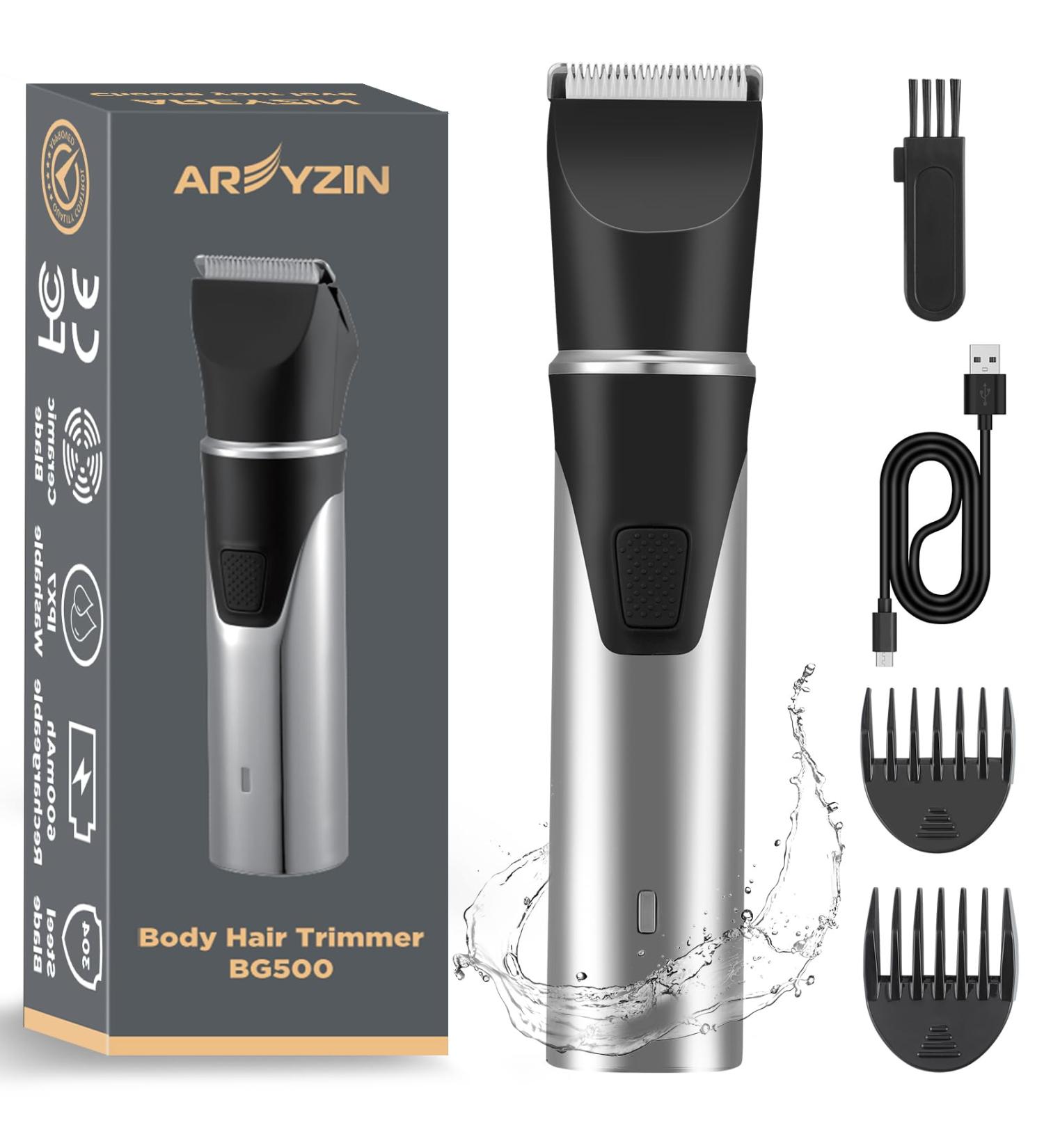 Body Hair Trimmer for Men - Electric Groin & Ball Trimmer with USB-C Rechargeable Dual Blade Detachable Head Wet & Dry Use - Buy Online on GoSupps.com