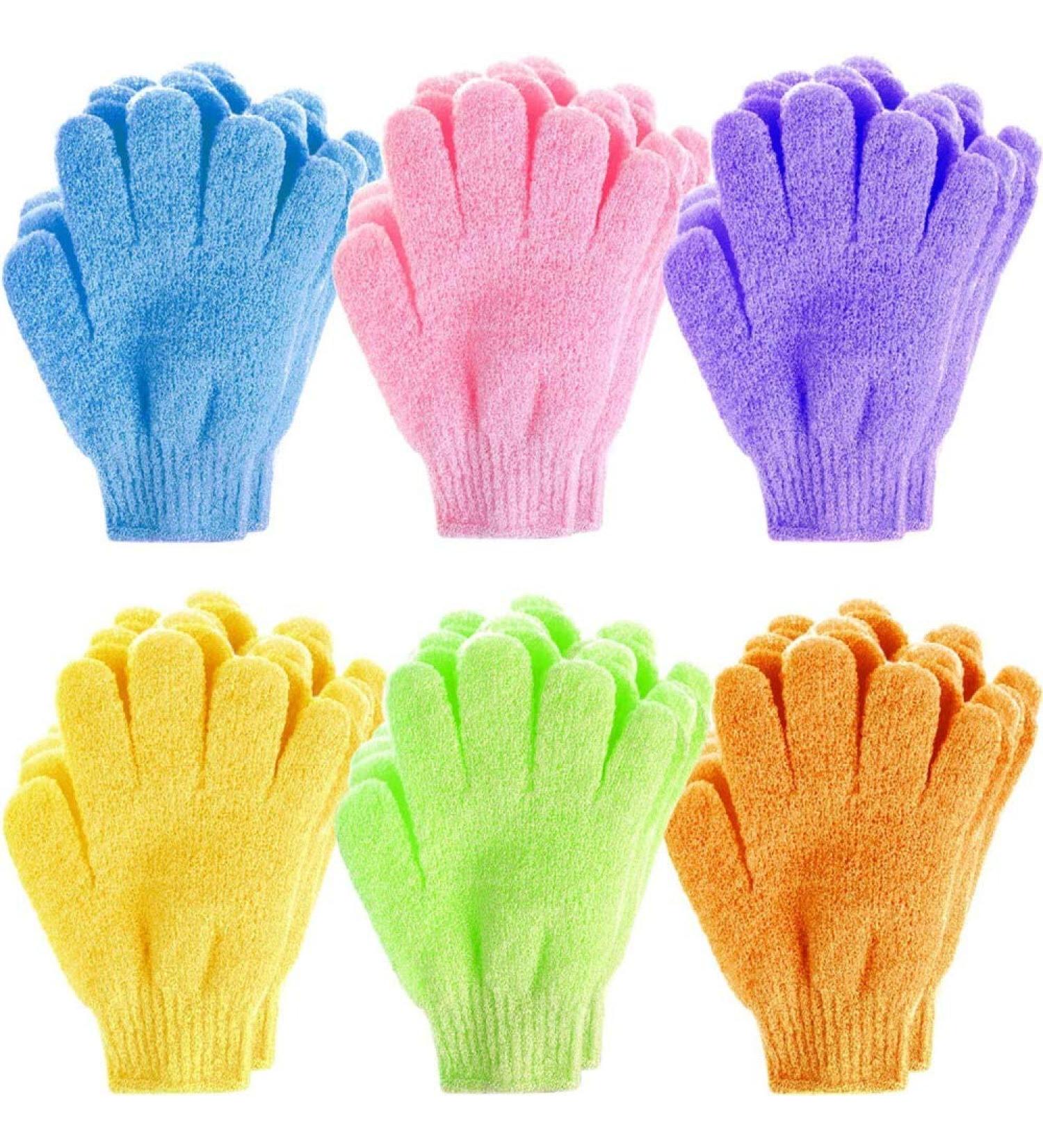 Exfoliating Bath Gloves (10 Pairs) - Double Sided Scrubber for Spa Massage & Skin Care | 100% Nylon Shower Accessories - Buy Online on GoSupps.com