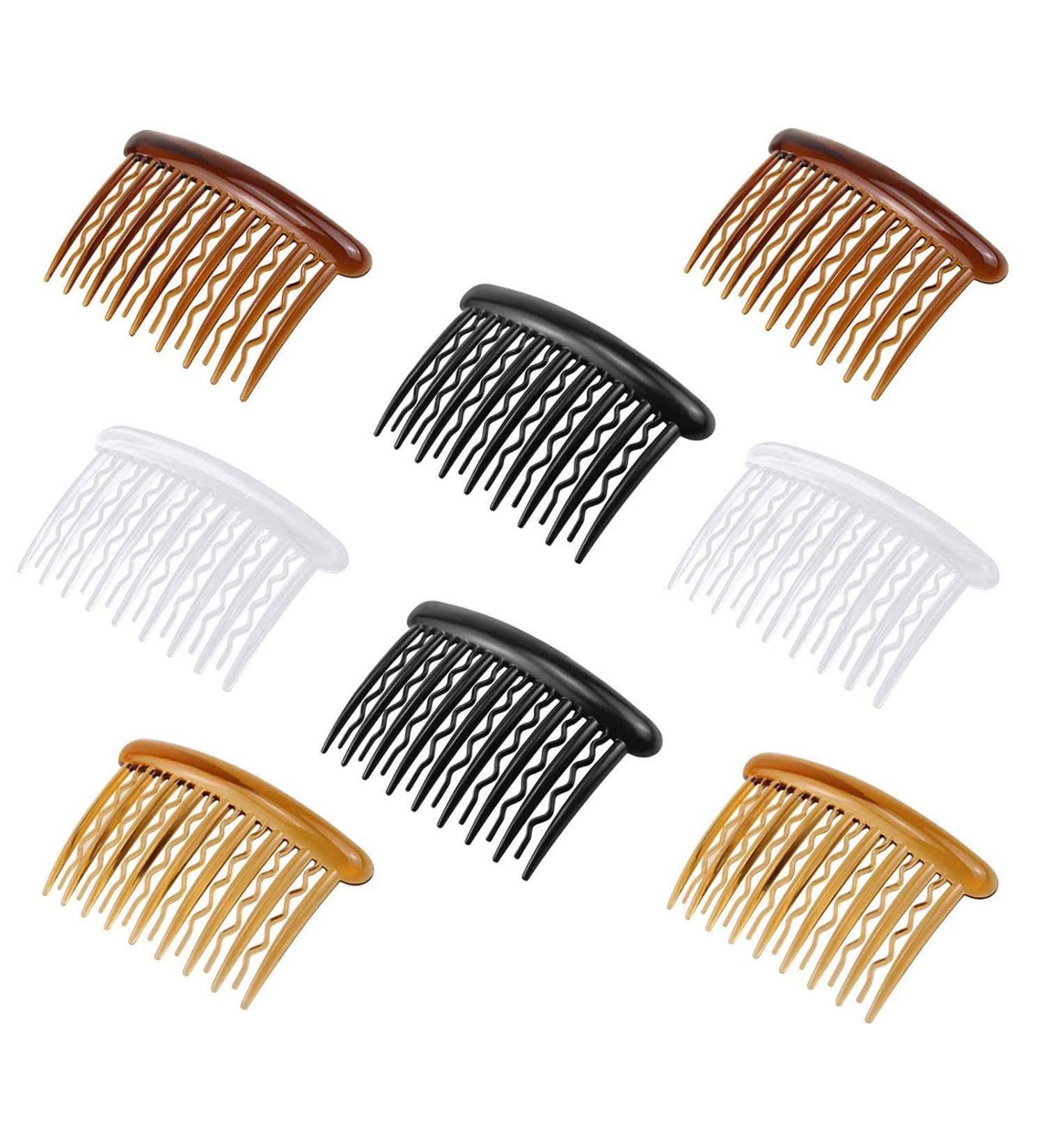 8 Piece Plastic Hair Comb Set for Fine Hair & Bridal Veils - Elegant Teeth Hairpins Side Combs & Hair Jewelry - Buy Online on GoSupps.com