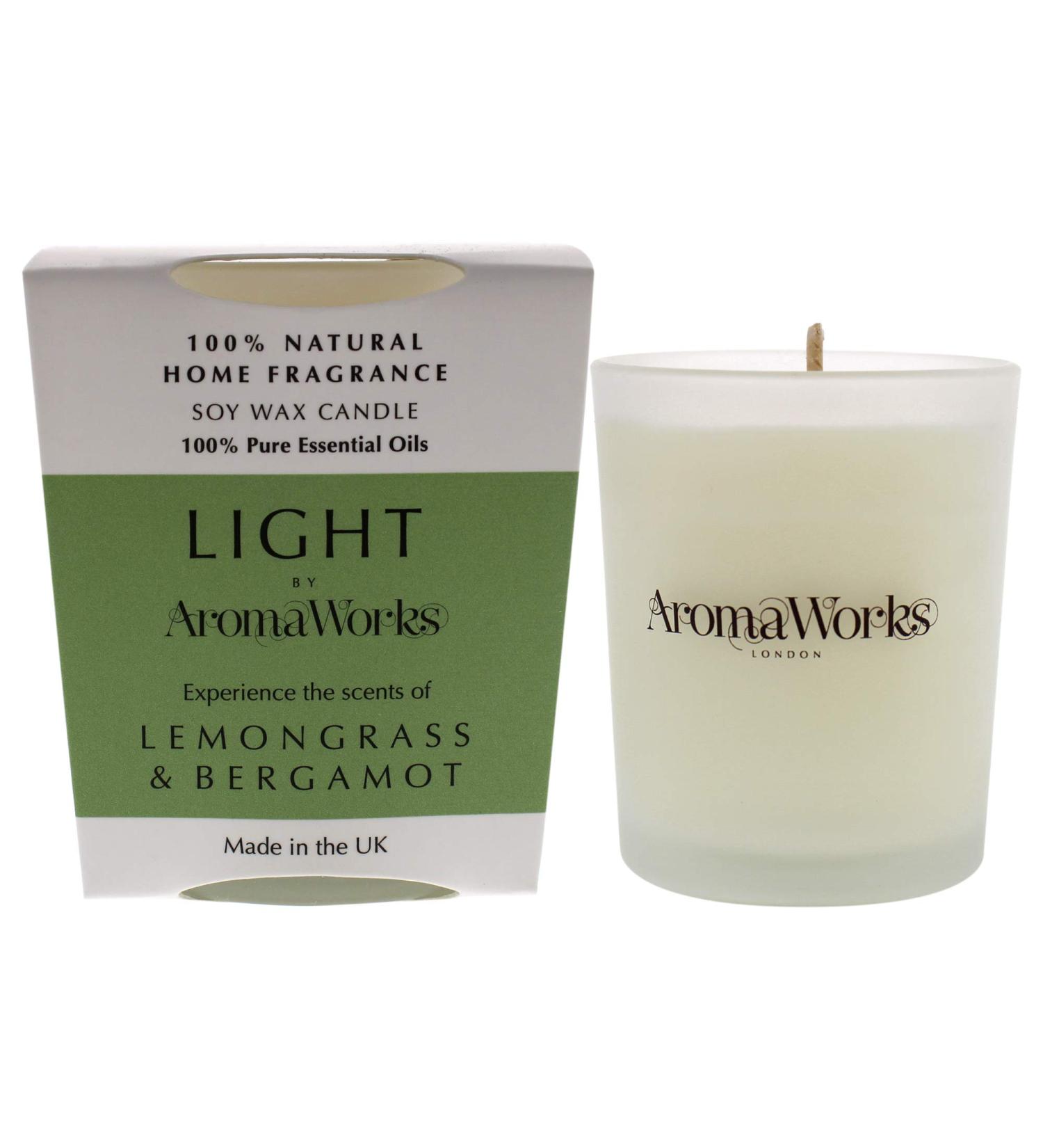 Light Candle Small - Lemongrass and Bergamot by Aromaworks for Unisex - 2.65 oz Candle