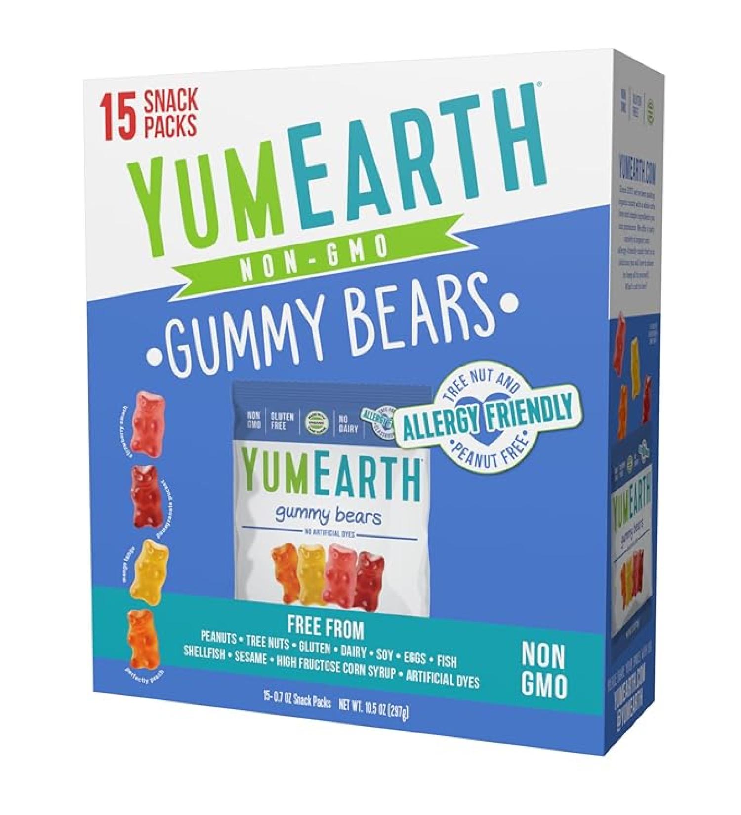 YumEarth Organic Gummy Bears - Gluten Free & Non-GMO Fruity Snack Packs (15 Pack) - Buy Online on GoSupps.com