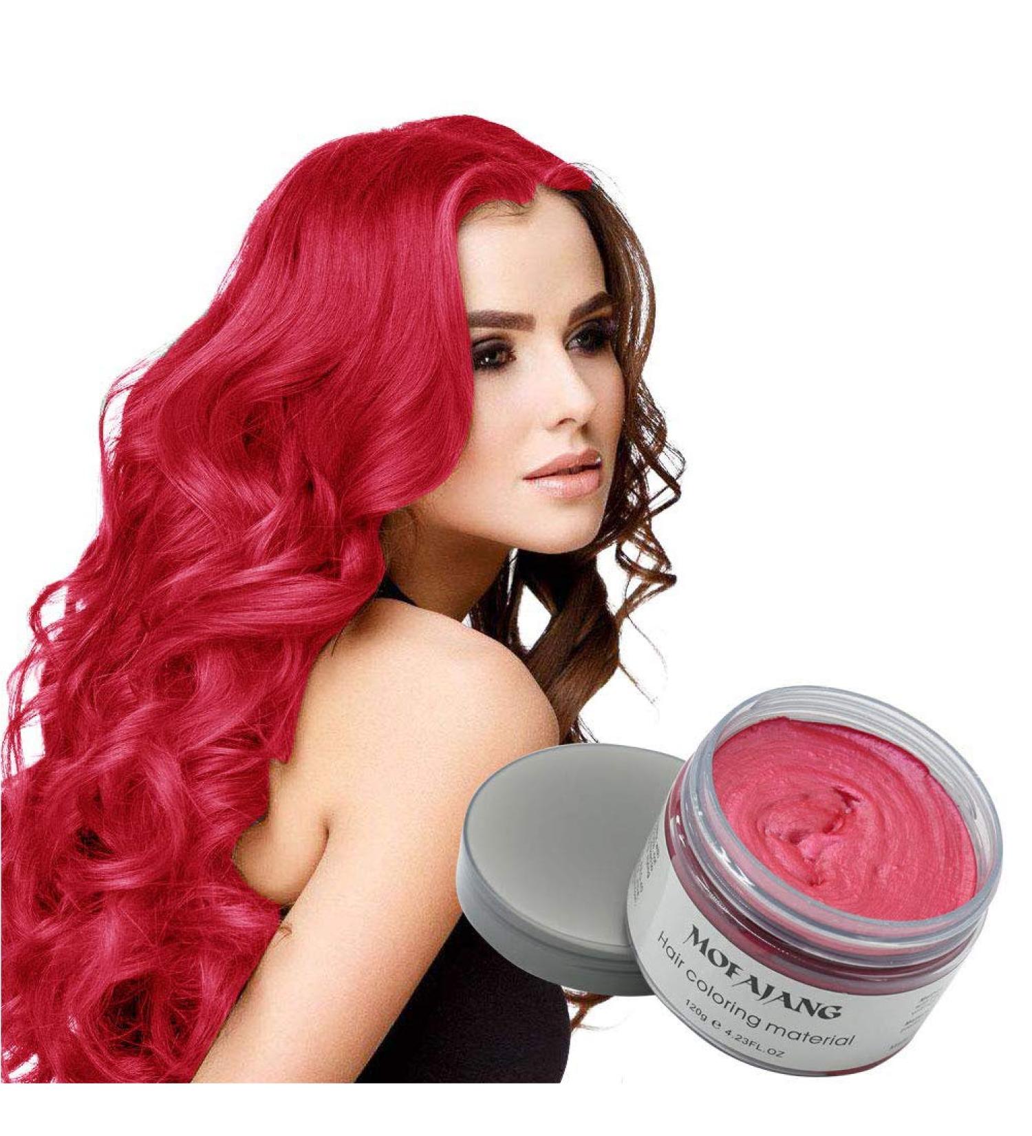 Temporary DIY Hair Color Wax - Soft Red Instant Hair Color Cream for Men & Women | 4.23 oz Natural Hairstyle Solution - Buy Online on GoSupps.com