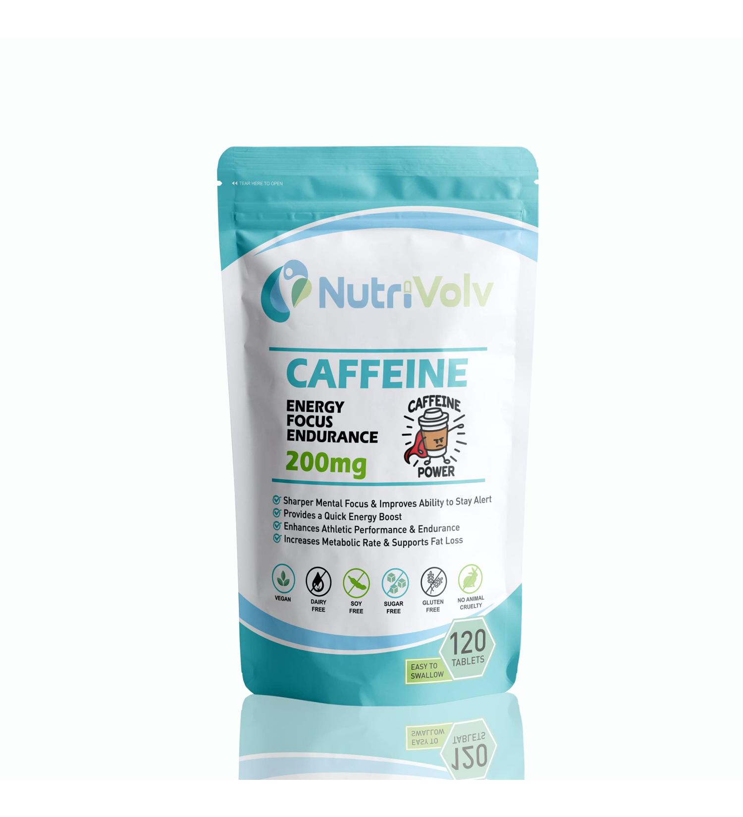 200mg Caffeine Tablets for Energy Boost, Mental Focus & Weight Loss | Vegan | Increase Workout Performance - Buy Online on GoSupps.com