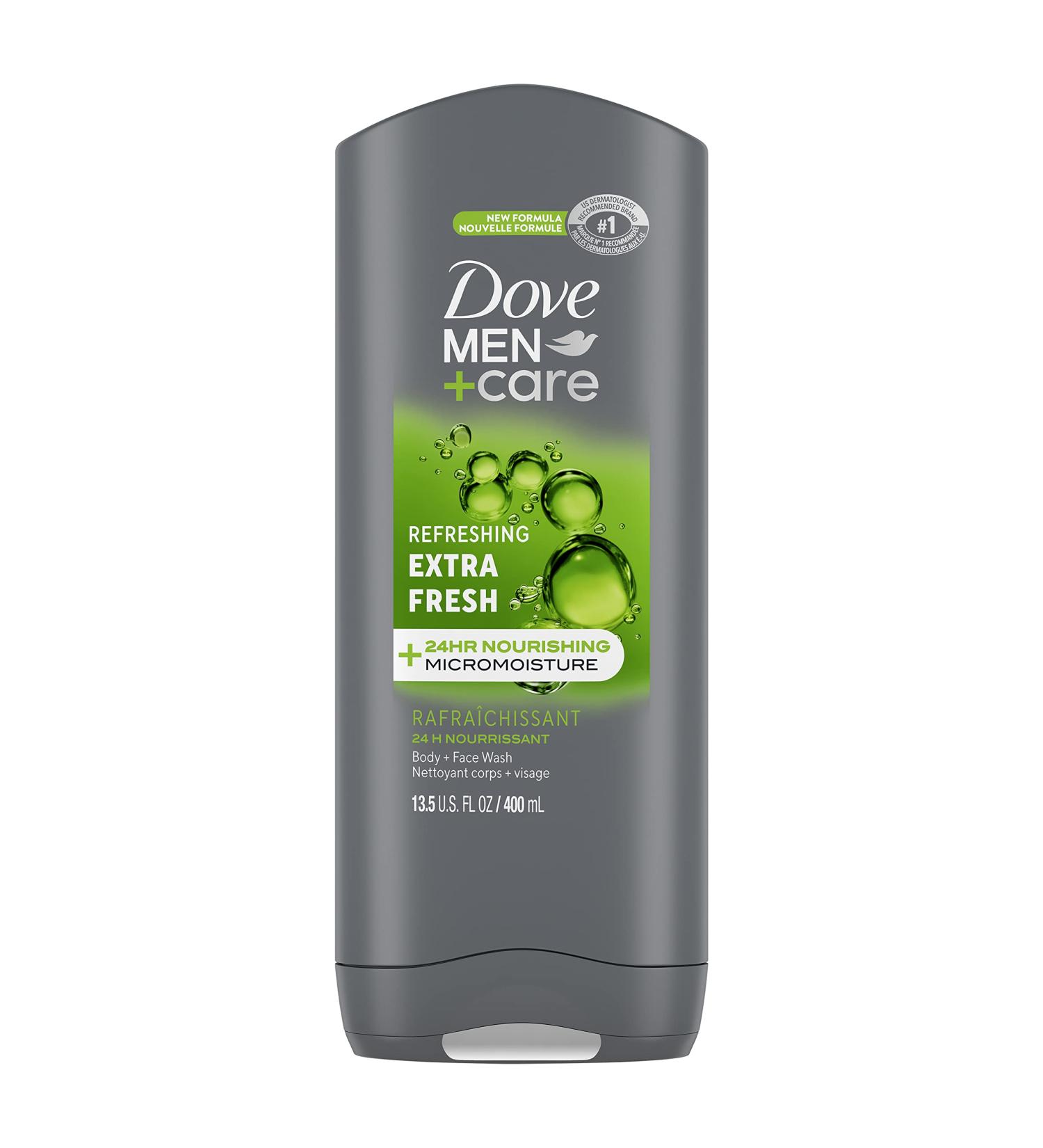 Dove Men+Care Body and Face Wash Extra Fresh 13.5 oz - 24-Hour Nourishing Micromoisture Technology - Buy Online on GoSupps.com