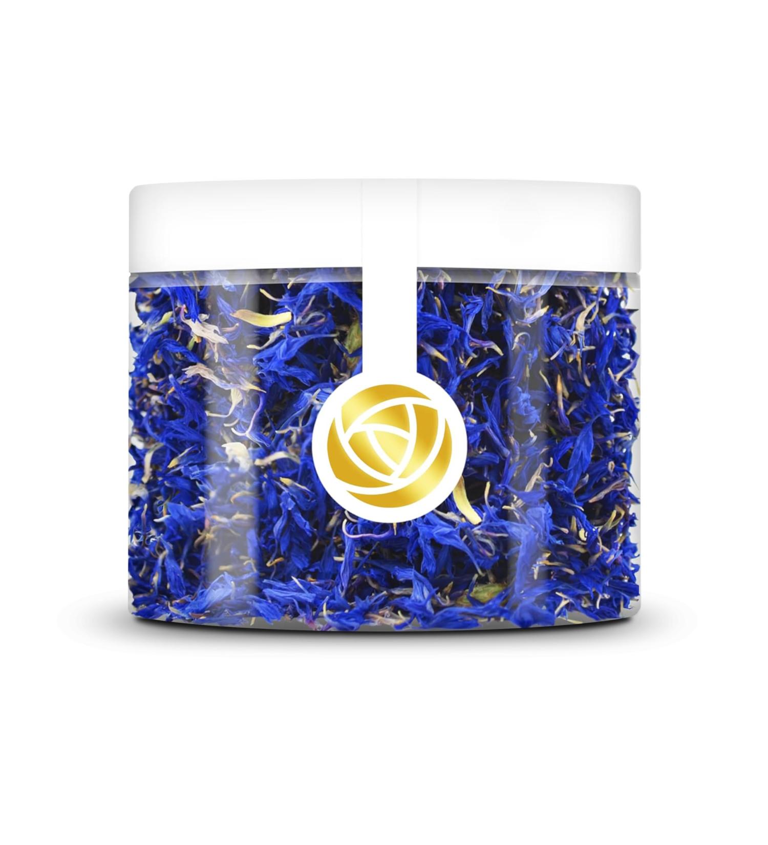 Edible Blue Rosie Rose Cornflower Blossoms - 6g Dried Floral Decoration for Cooking Tea Cupcakes & Salads - Natural & Tasteless - Buy Online on GoSupps.com