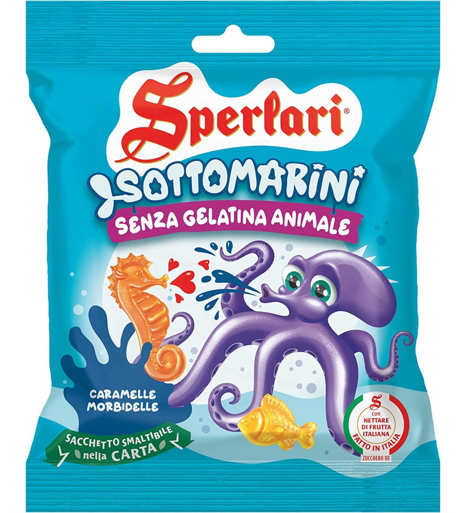  Sperlari Sperlari Sottomatini Kids Pack of 3 soft and sparkling fruit candies in the shape of sea animals peach pear raspberry and strawberry for children 40g bags - Buy Online on GoSupps.com