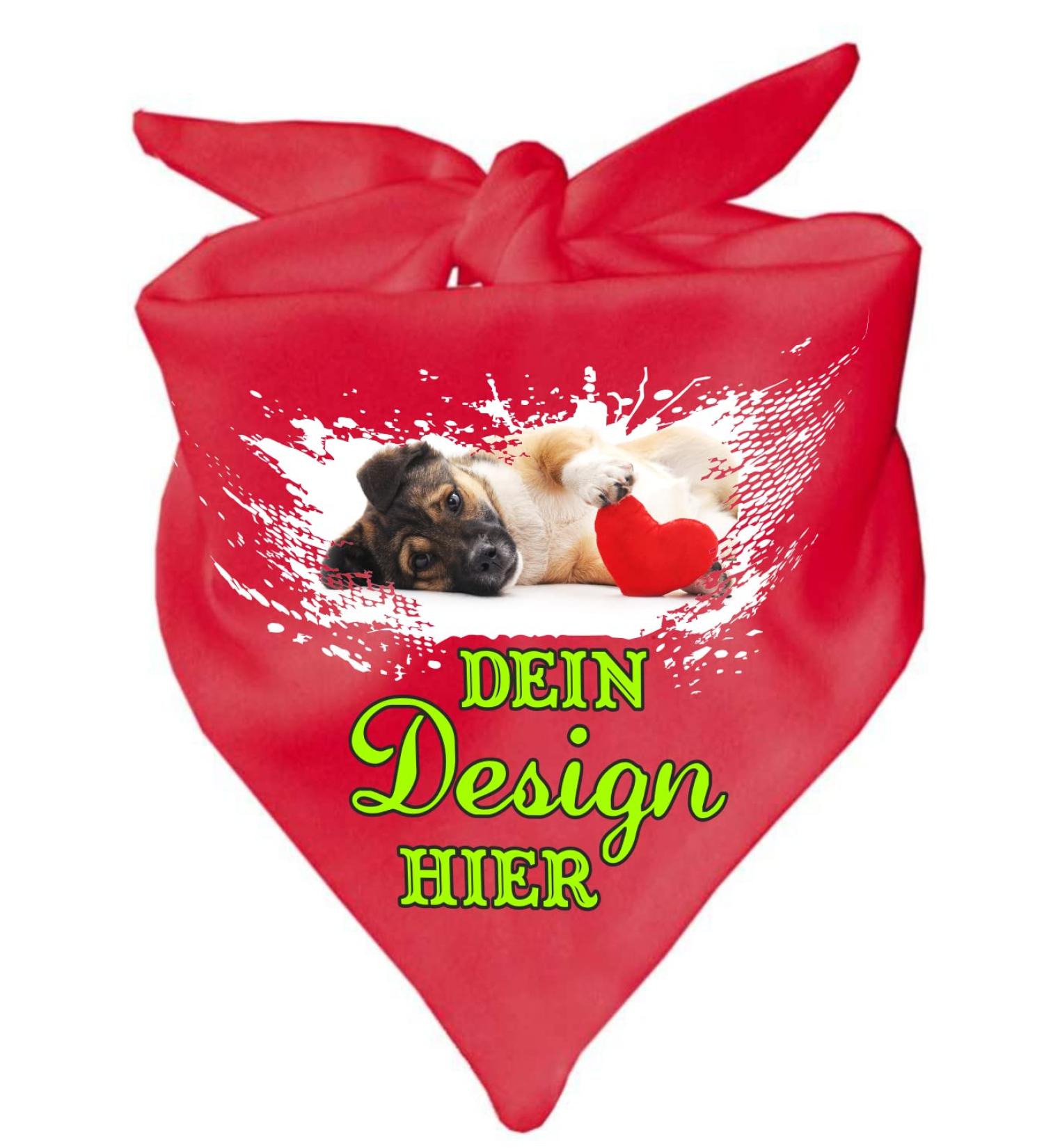 Personalized Red Dog Triangular Scarf - Custom Motif (55 x 18 cm) - International Shipping Available - Buy Online on GoSupps.com