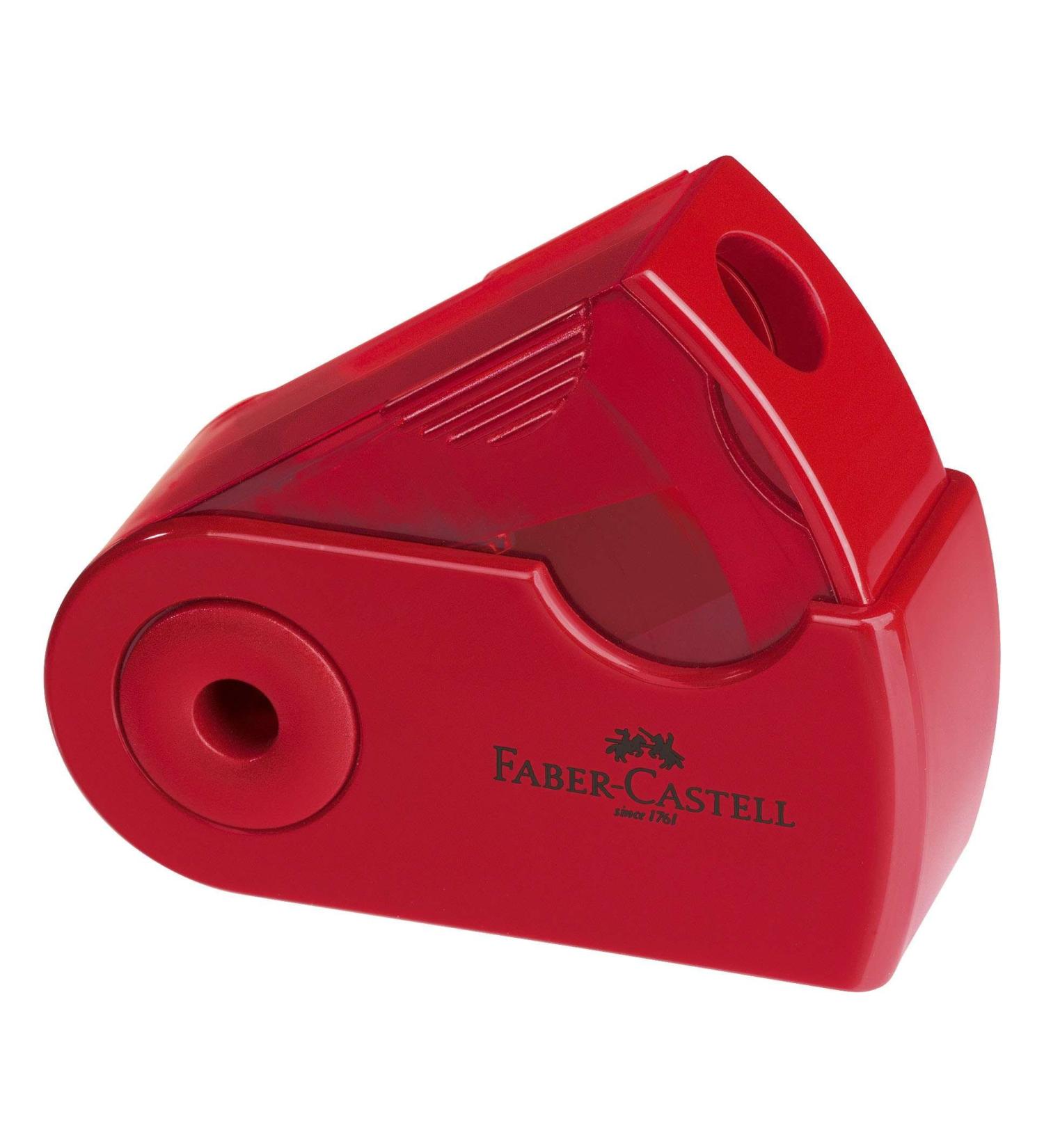 Faber-Castell 182711 - Sharpener with folding sharpener mini color sorted in red and blue -no color selection possible-