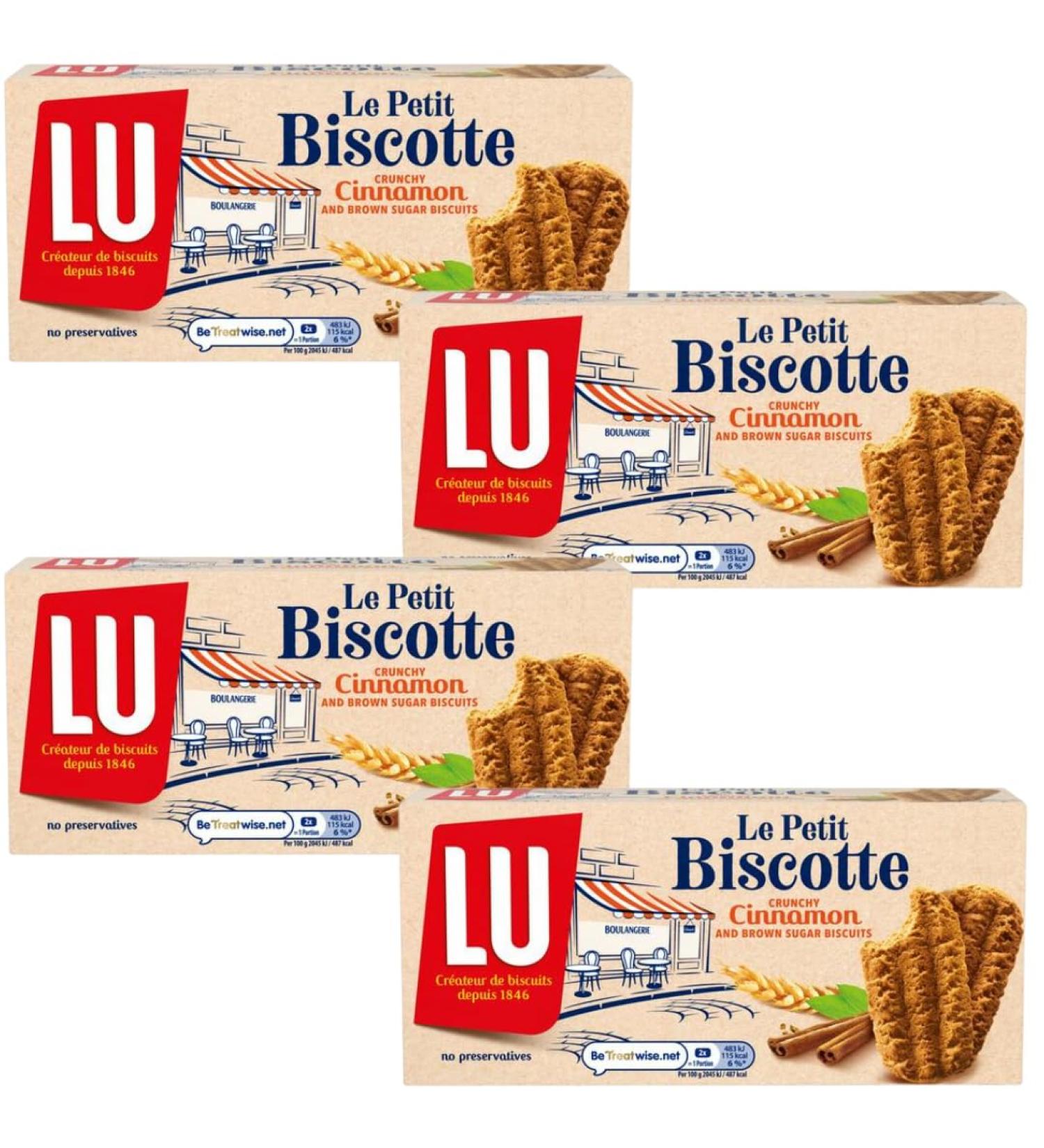 Cinnamon Biscuit Bundle with LU Petit Biscotte Crunchy Cinnamon and Brown Sugar Biscuits 200g (4 Pack)