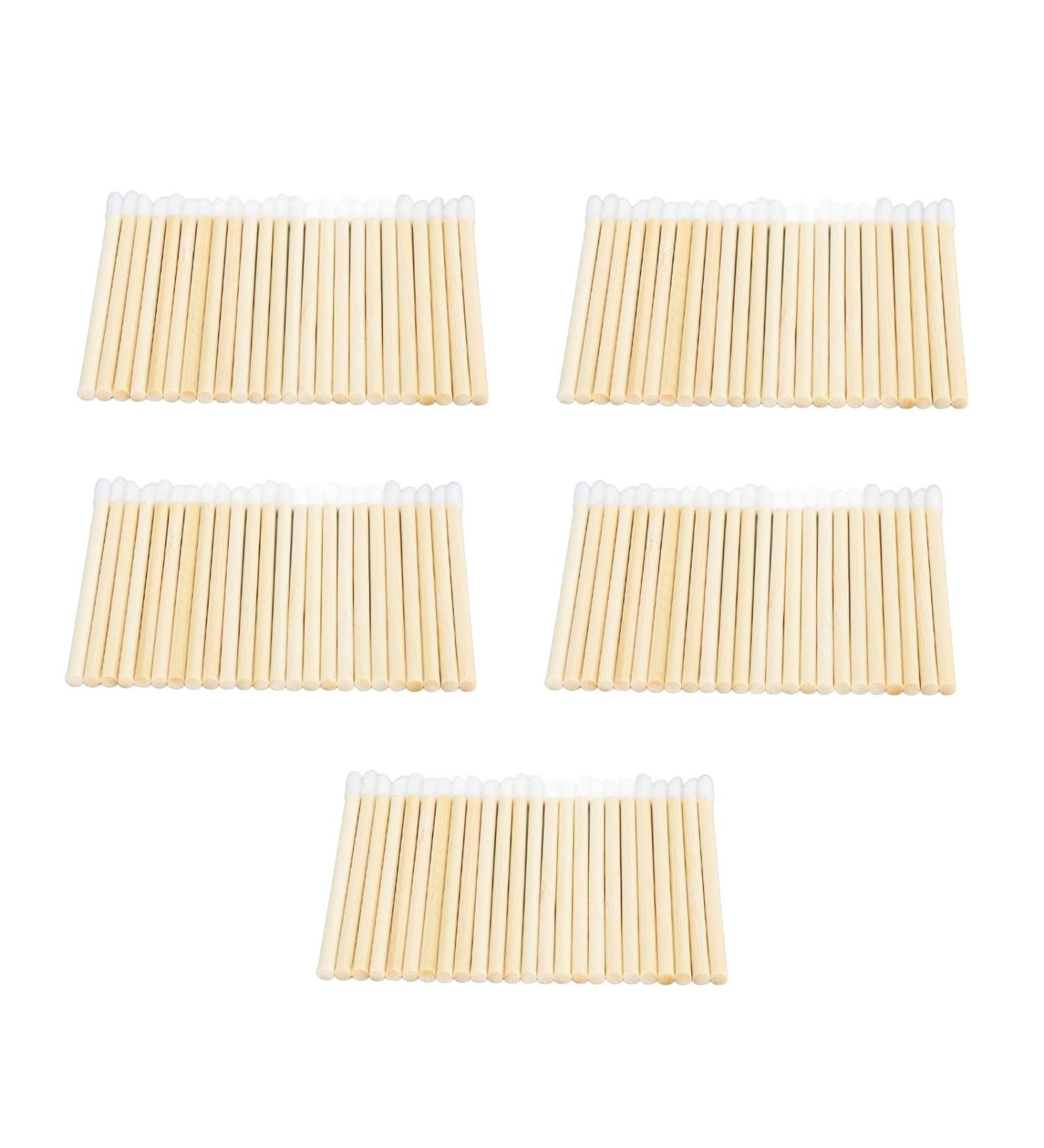 HUSHUI 100Pcs Bamboo Handle Lip Brush Set Portable Disposable Lipstick Applicator for Makeup Tool and Lip Gloss Wand - Buy Online on GoSupps.com