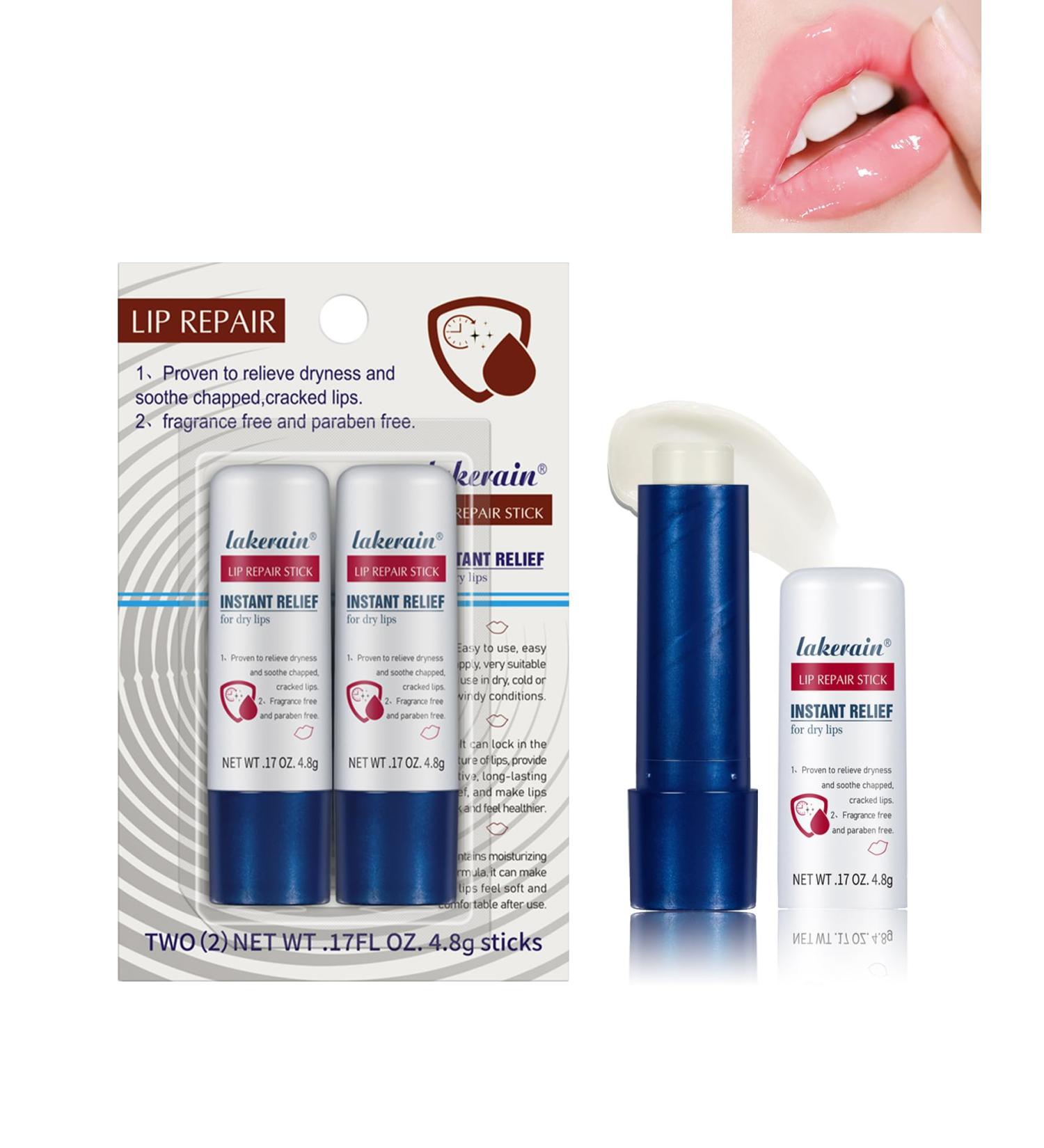 Lip Repair Baume L vres-2 Baumes L vres Hydratants Sans Parfum Pour Le Soin Des L vres Jour & Nuit Soothes Lip Care Balm Set Pour La R paration Des L vres S ches & Gerc es 4.8g*2pcs Lip Balm - Buy Online on GoSupps.com