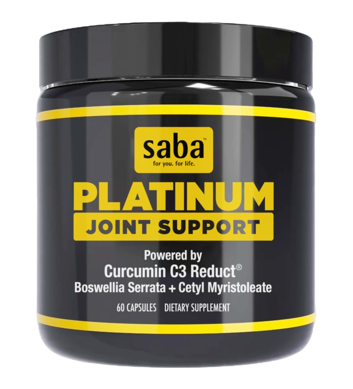 Saba Platinum Total Body Joint Support - High Absorption Curcumin Boswellia Vitamin D - 60 Capsules for Healthy Inflammation Response - Shop Internationally - Buy Online on GoSupps.com