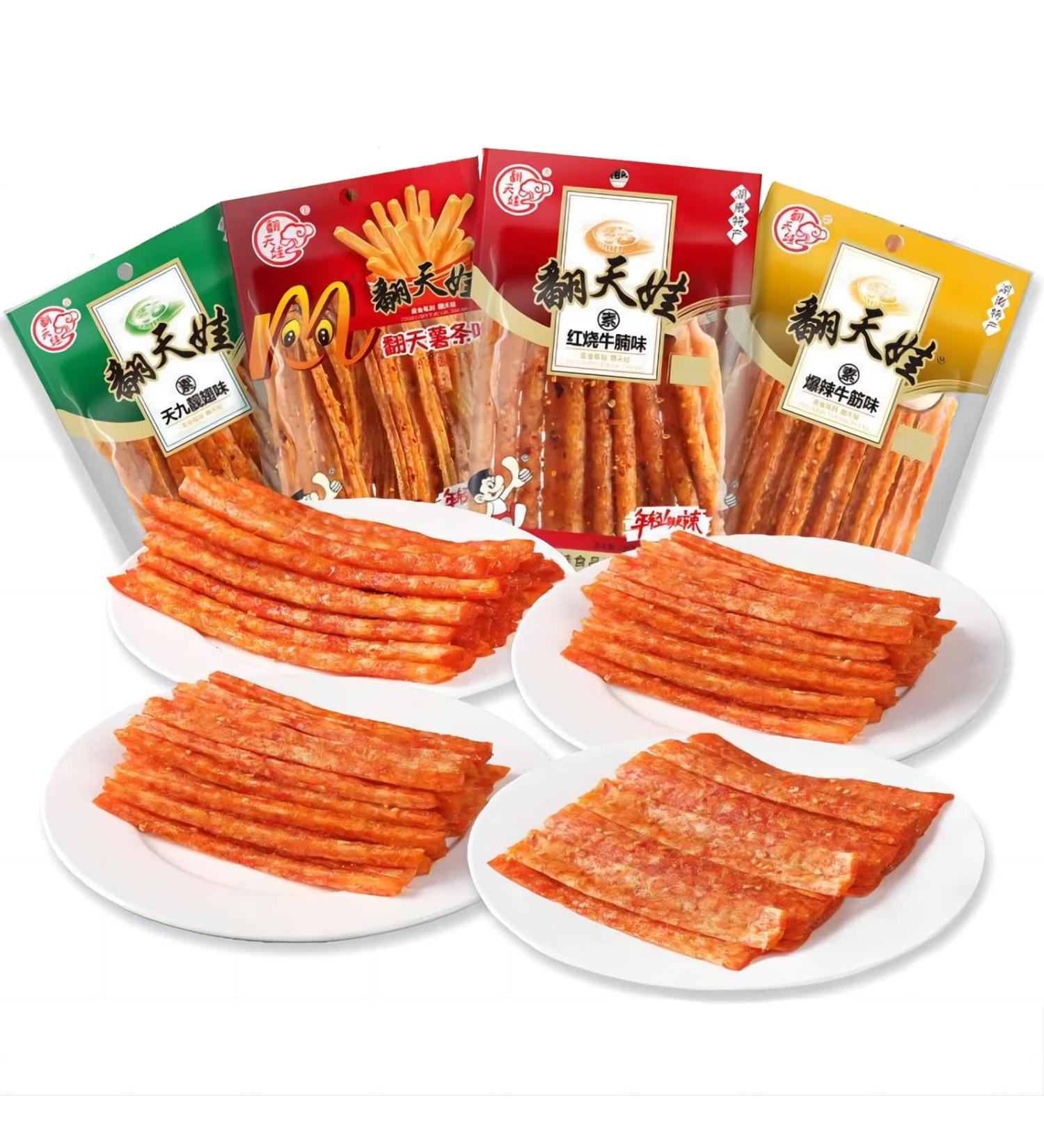 Buy La Tiao Spicy Strips - 4 Packs (136g Each) | Authentic Chinese Spicy Snack Sticks - International Shipping Available - Buy Online on GoSupps.com
