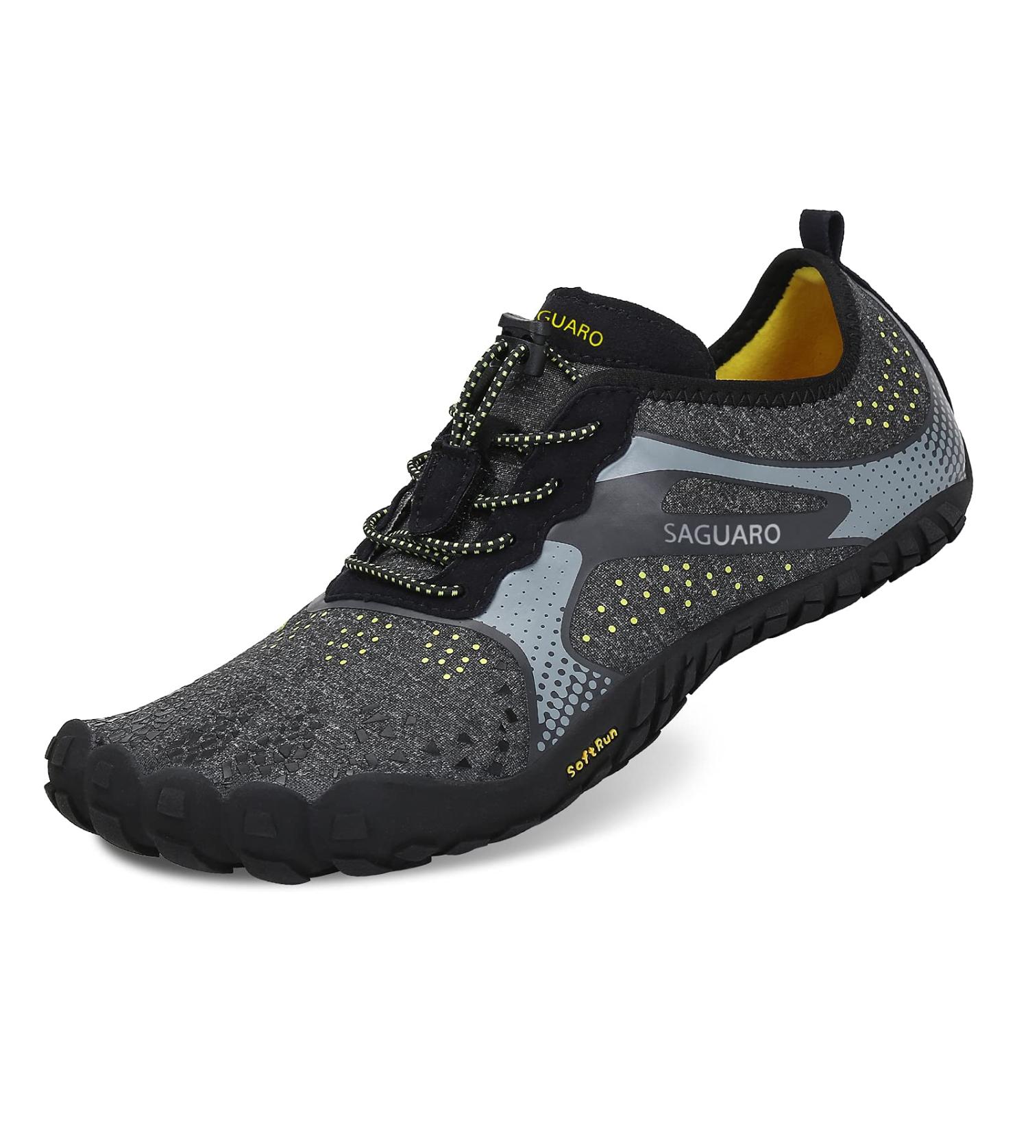 SAGUARO Unisex Barefoot Shoes - Breathable Lightweight Fitness Shoes with Wide Toe Box - Black 44 EU - Buy Online on GoSupps.com